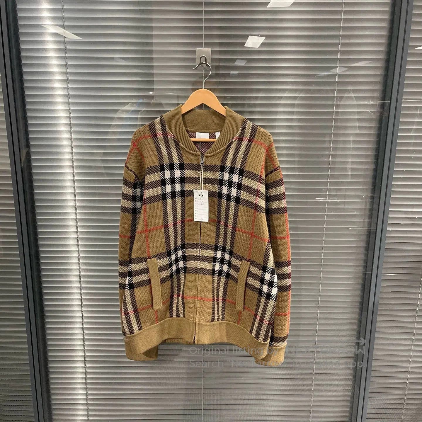 Burberry Beige Plaid Zip-Up Bomber Jacket. Size US XL / EU 56 / 4 - 1 Thumbnail