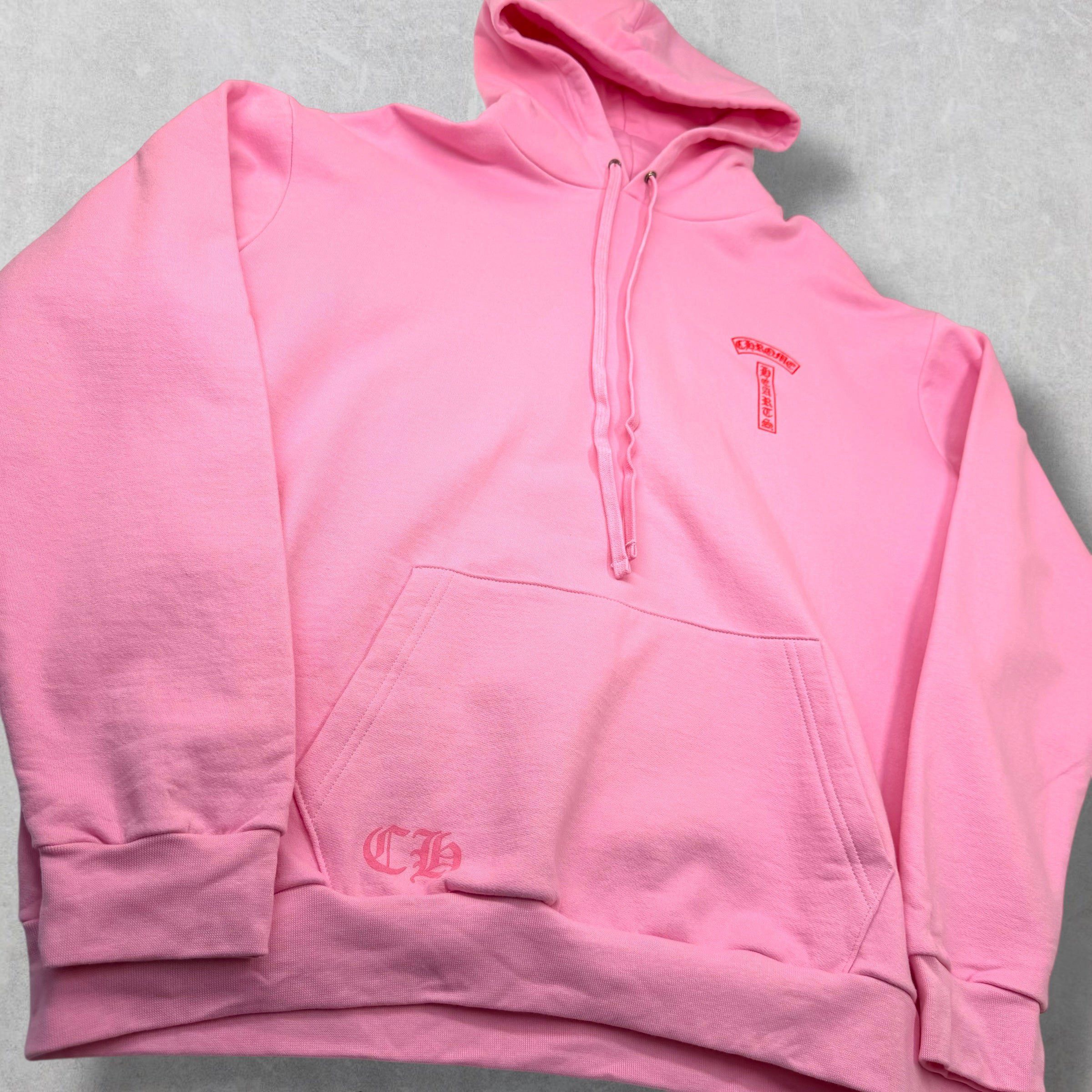 Chrome Hearts Chrome Hearts Red T-bar Logo Hoodie Pink XXL Size US XXL / EU 58 / 5 - 5 Thumbnail