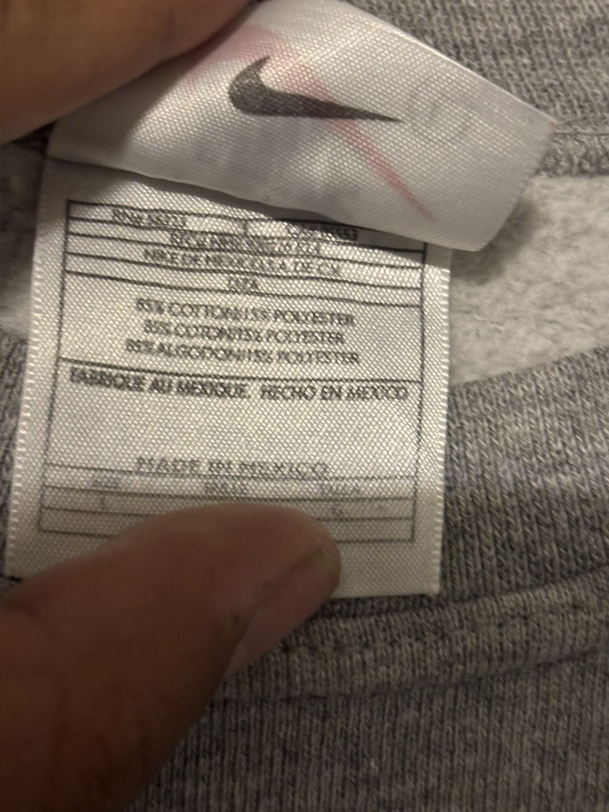 Nike × Vintage Vintage 90s Nike gray sweater Size US L / EU 52-54 / 3 - 4 Thumbnail