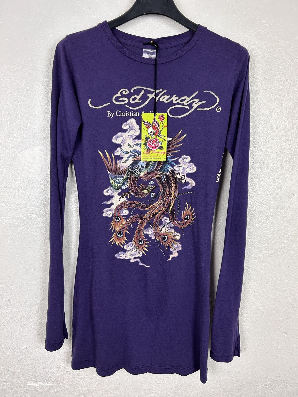 Christian Audigier BNWT Vintage Ed Hardy By Audigier Peacock Long Sleeve Top S Size S / US 4 / IT 40 - 1 Thumbnail