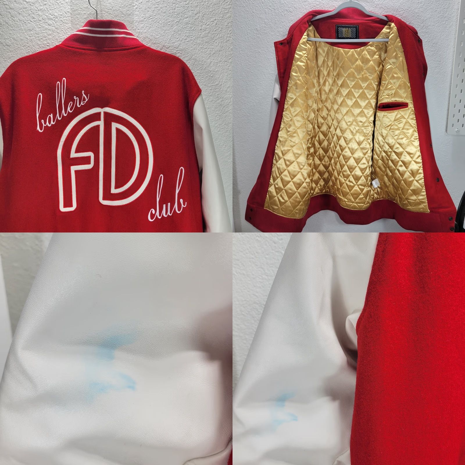 Vintage FDGear Ballers Club Varsity Competition Prize Winner Jacket Streetwear Red XL Mens Slim? Size US XL / EU 56 / 4 - 8 Thumbnail