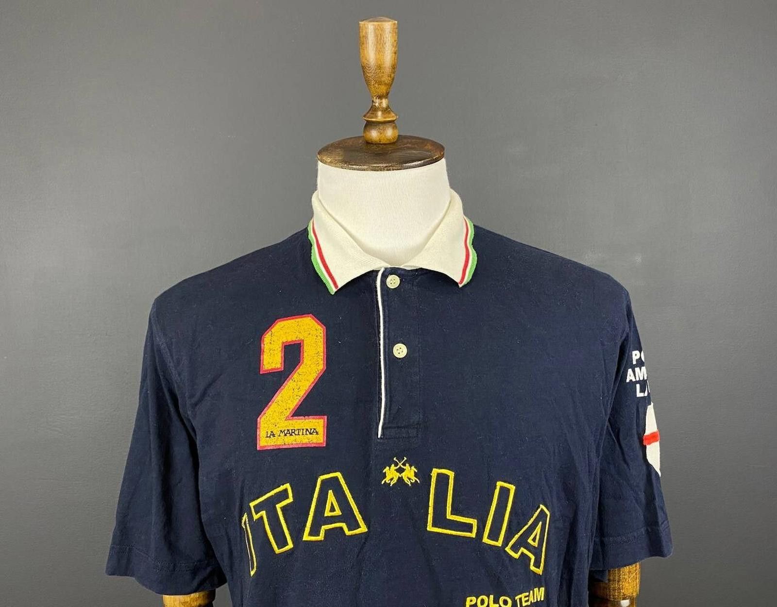 La Martina La Martina Blue Cotton Collared Popover Polo Shirt Size XL Size US XL / EU 56 / 4 - 2 Thumbnail