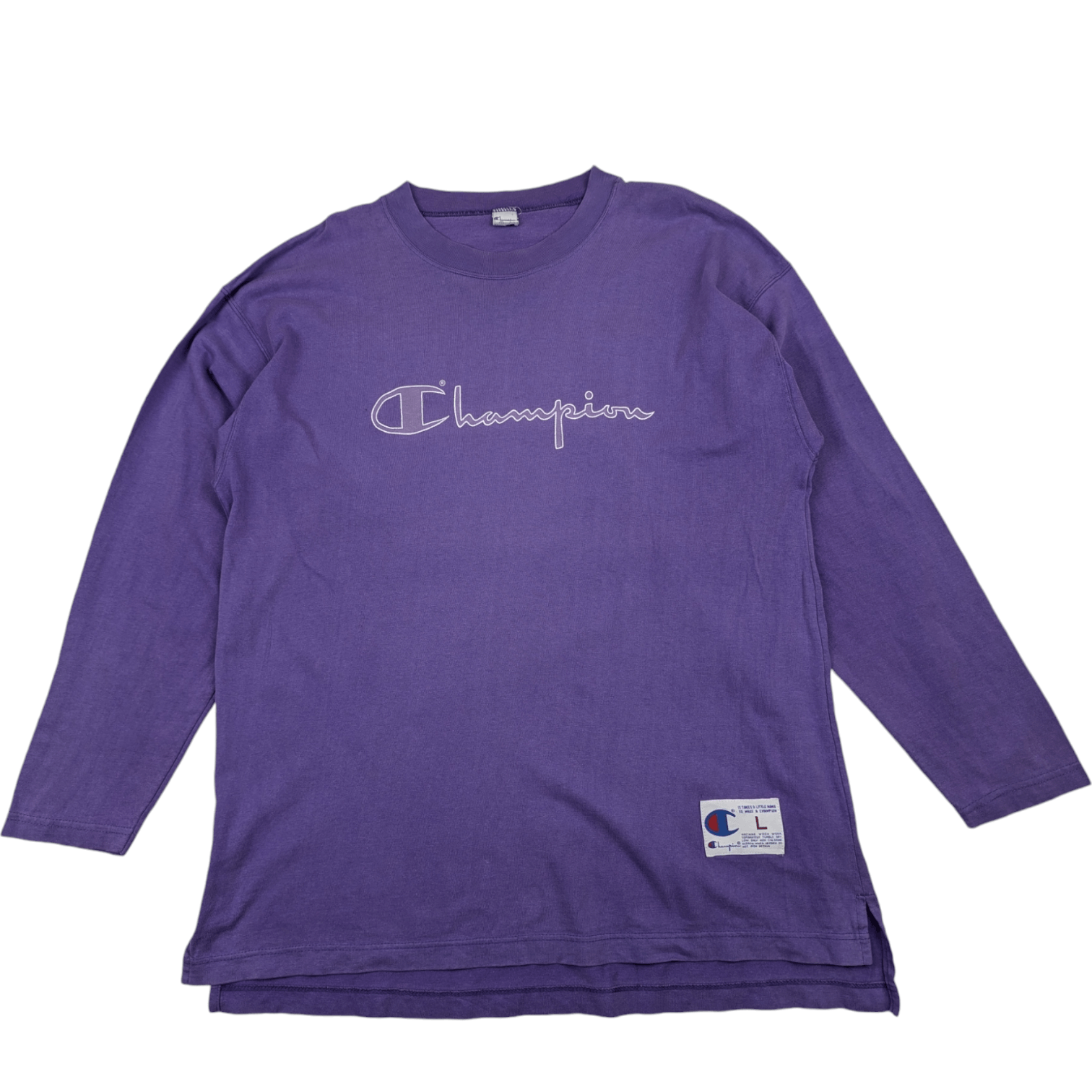 Champion 2000's CHAMPION Big Spell Out Logo Long Sleeve T-Shirt Size US L / EU 52-54 / 3 - 2 Thumbnail