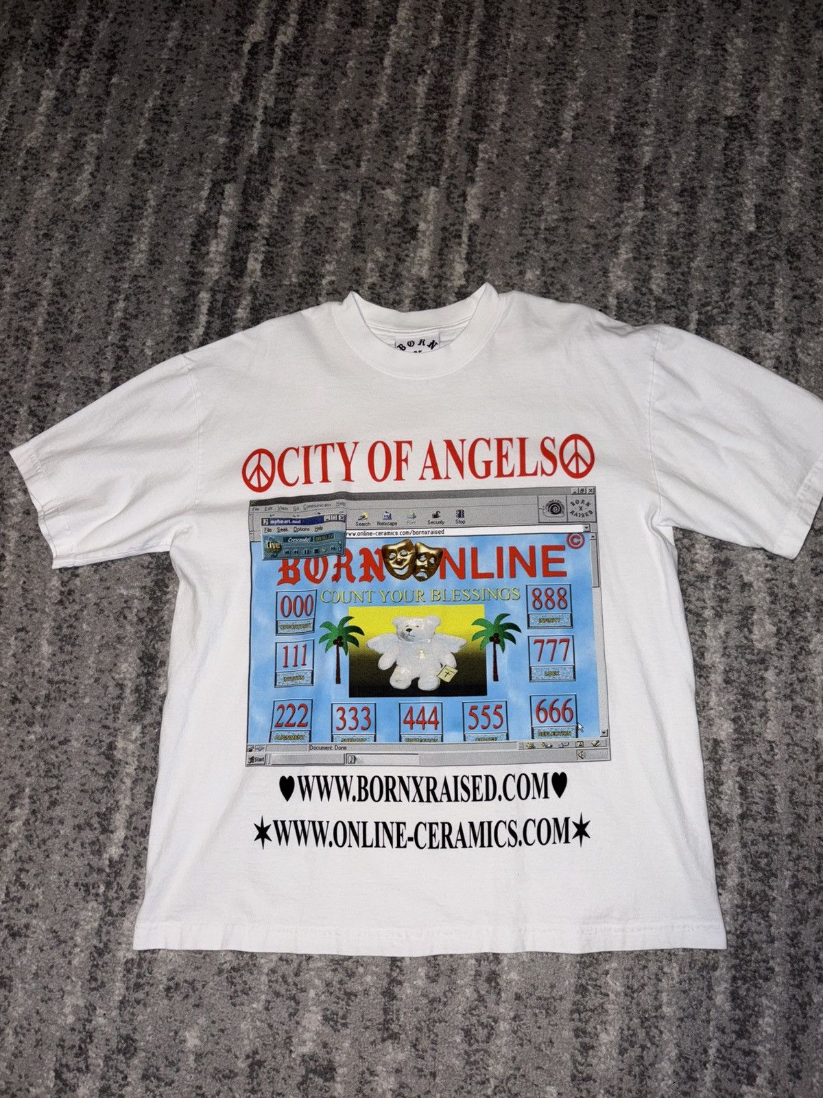 born x raised online ceramics city of angels t-shirt