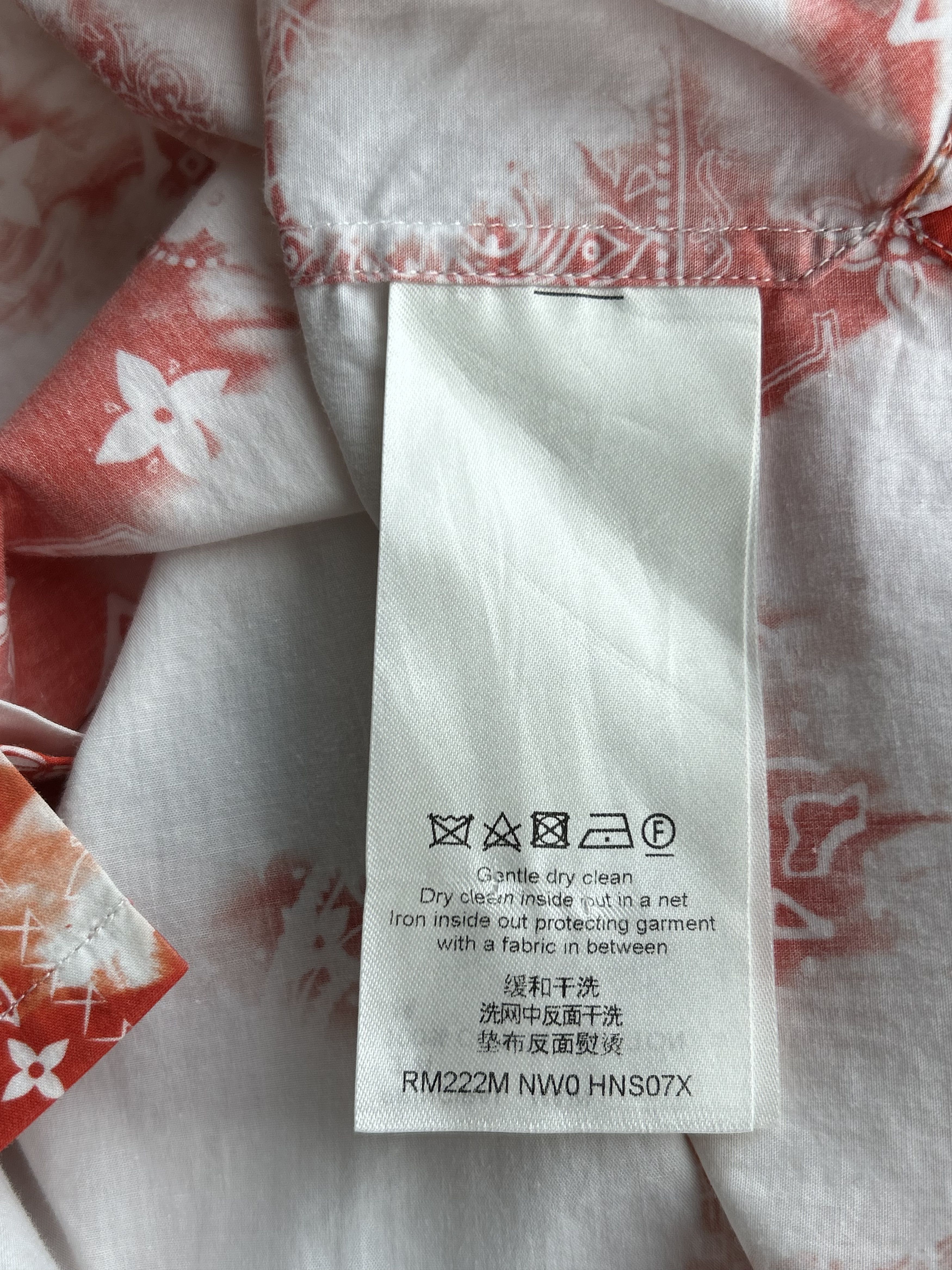 Louis Vuitton Red Bandana Bleached Short Sleeve Button Up Shirt Size US XS / EU 42 / 0 - 4 Thumbnail
