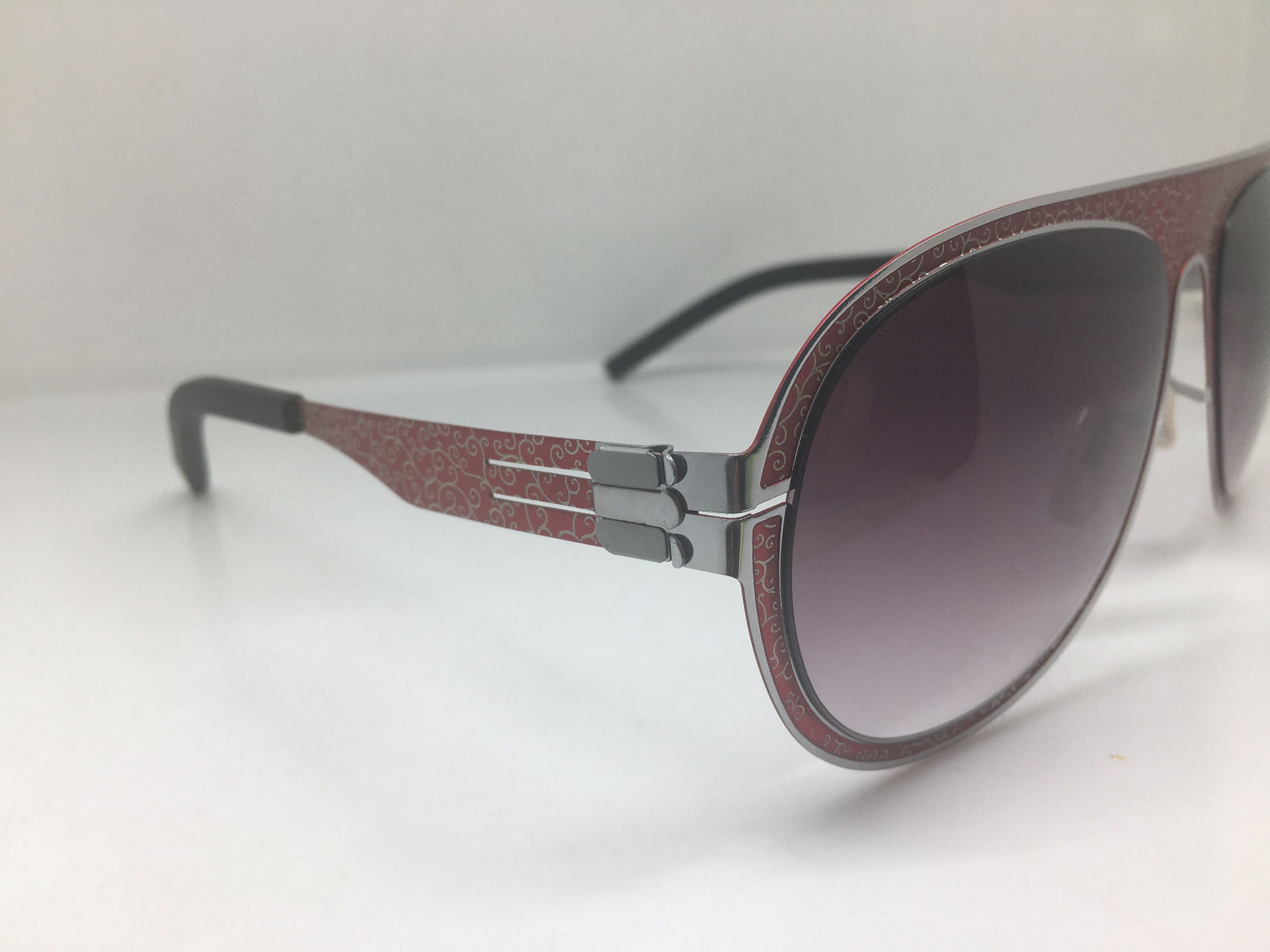 Other Silver Red Alloy Aviator Sunglasses Frame Pilot Size ONE SIZE - 2 Thumbnail