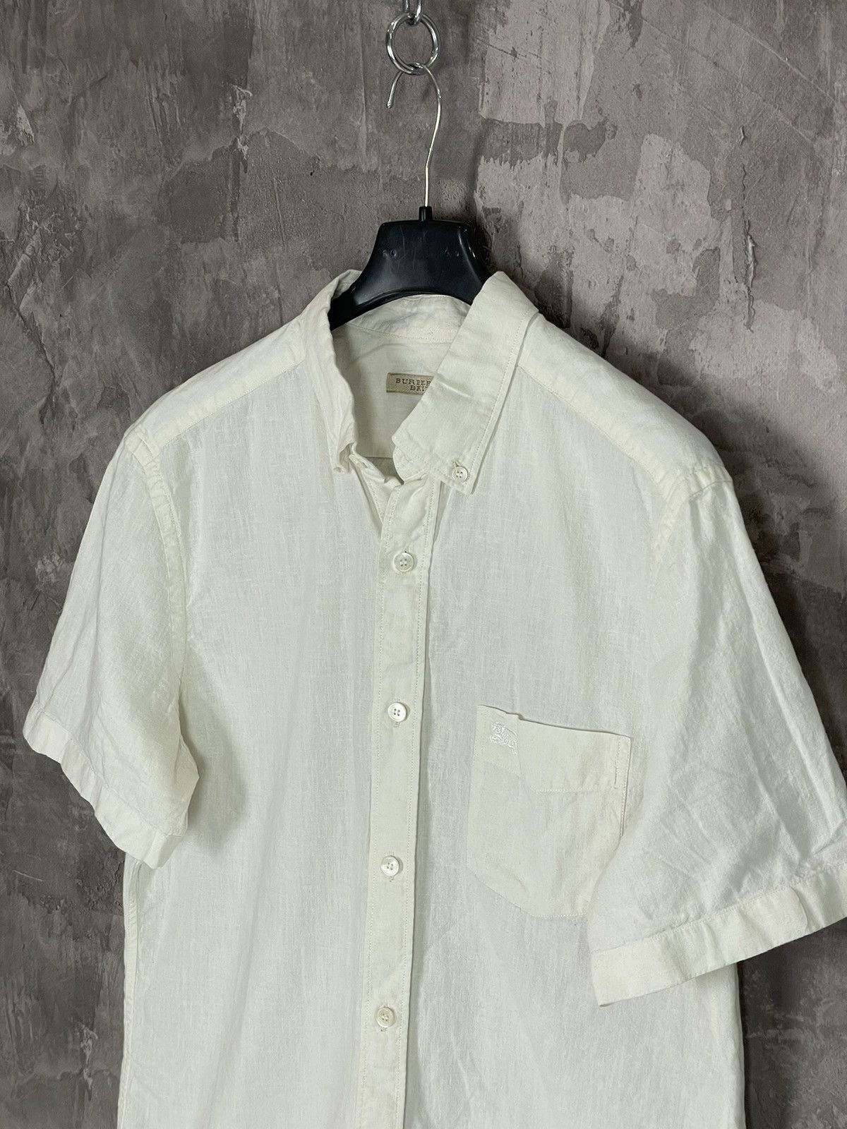 Burberry × Vintage Burberry Brit Avant Garde White Button Up Short sleeve Shirt Size US M / EU 48-50 / 2 - 7 Thumbnail