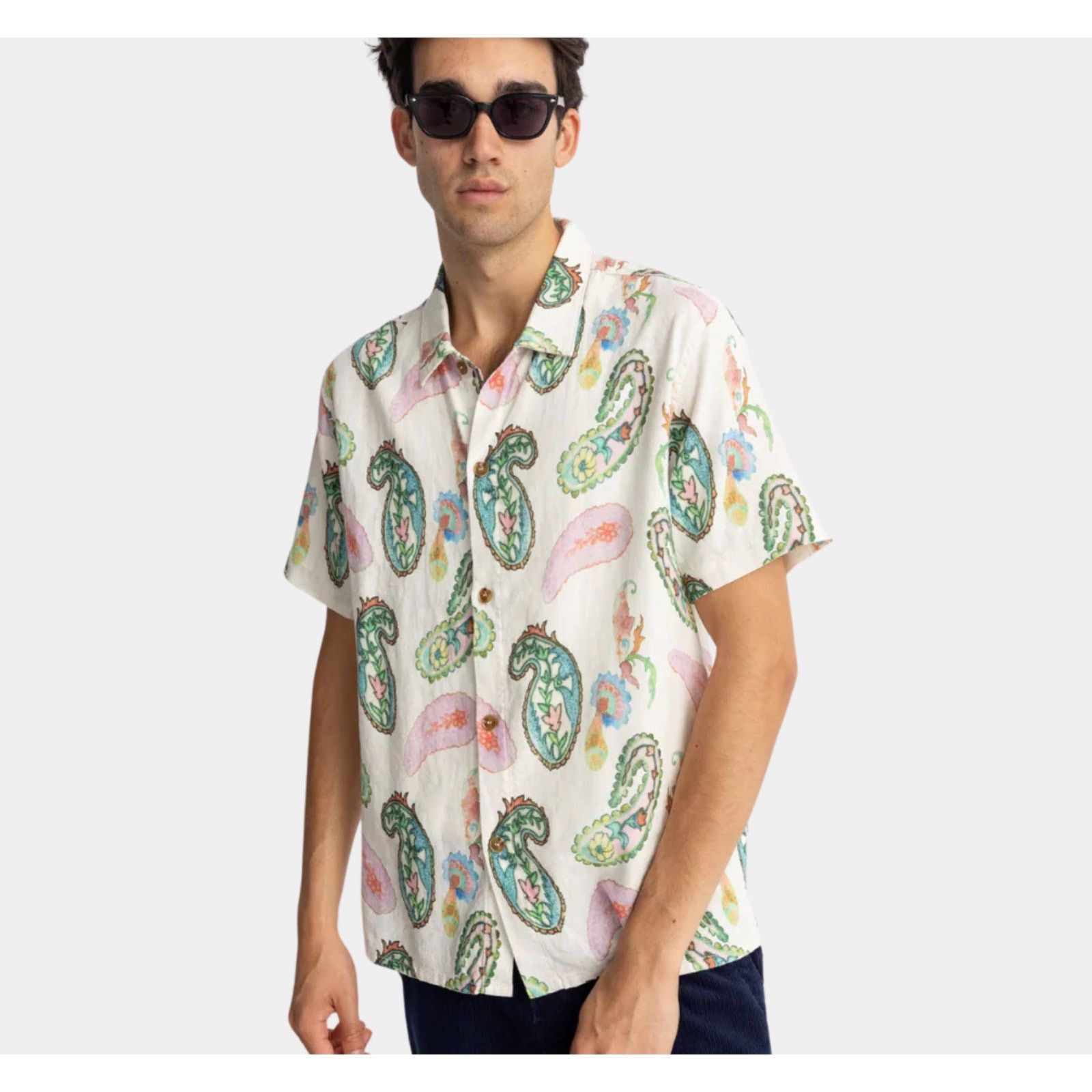 Rhythm Rhythm Brookly Paisley Natural SS Shirt Size M NWT Size US M / EU 48-50 / 2 - 8 Thumbnail