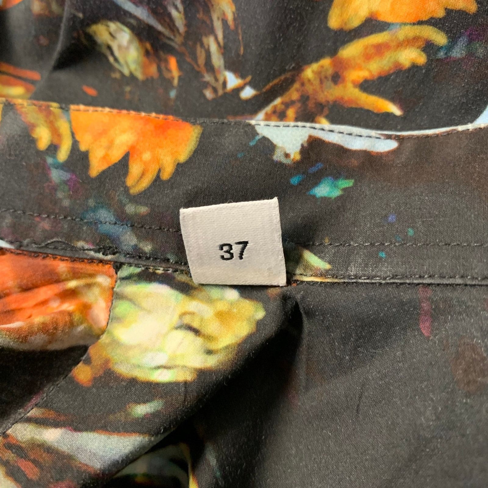 Givenchy GIVENCHY Black Orange Animal Print Cotton Long Sleeve Shirt Size US XS / EU 42 / 0 - 7 Thumbnail