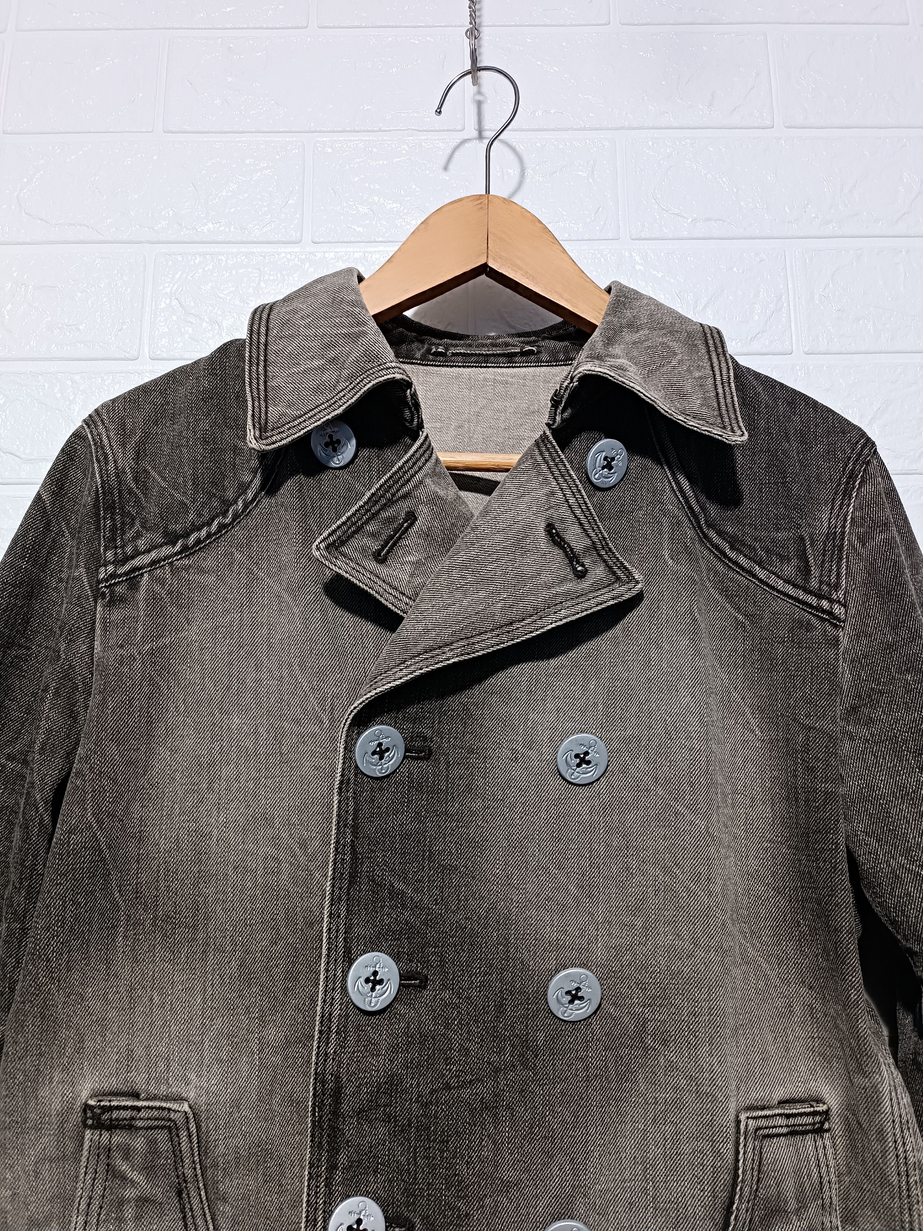 Japanese Brand Vintage Denim Wash Peacoat Size US M / EU 48-50 / 2 - 3 Thumbnail