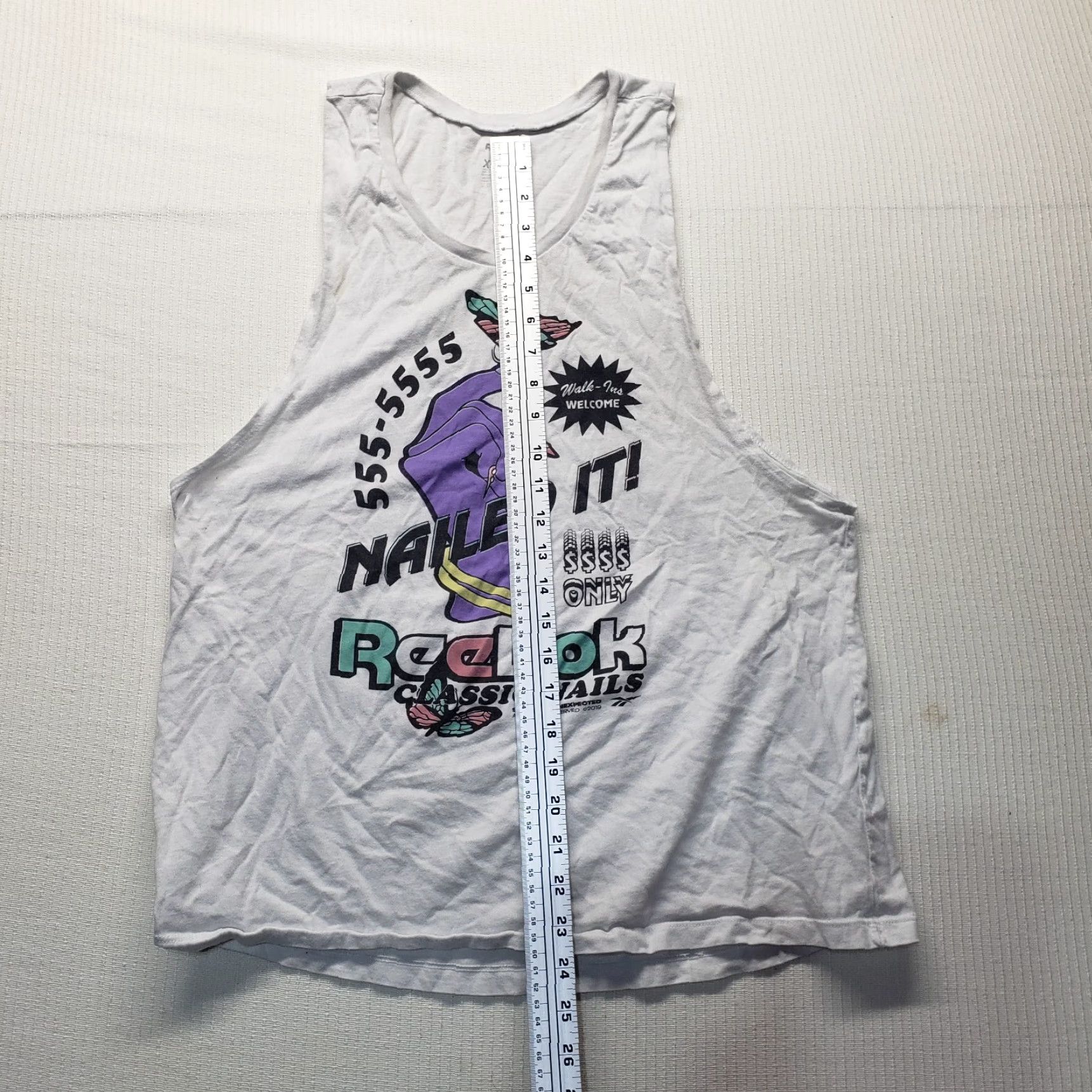 Reebok Reebok Shirt Tank Top XL White Graphic Nailed It Classic Nails Adult Womens Size XL / US 12-14 / IT 48-50 - 6 Thumbnail