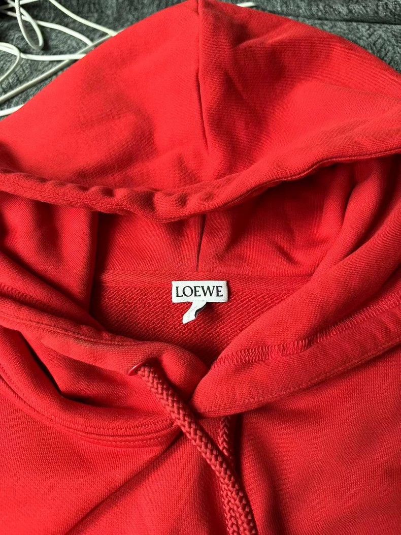 Loewe LOEWE Red leather logo hoodie Size M / US 6-8 / IT 42-44 - 3 Thumbnail