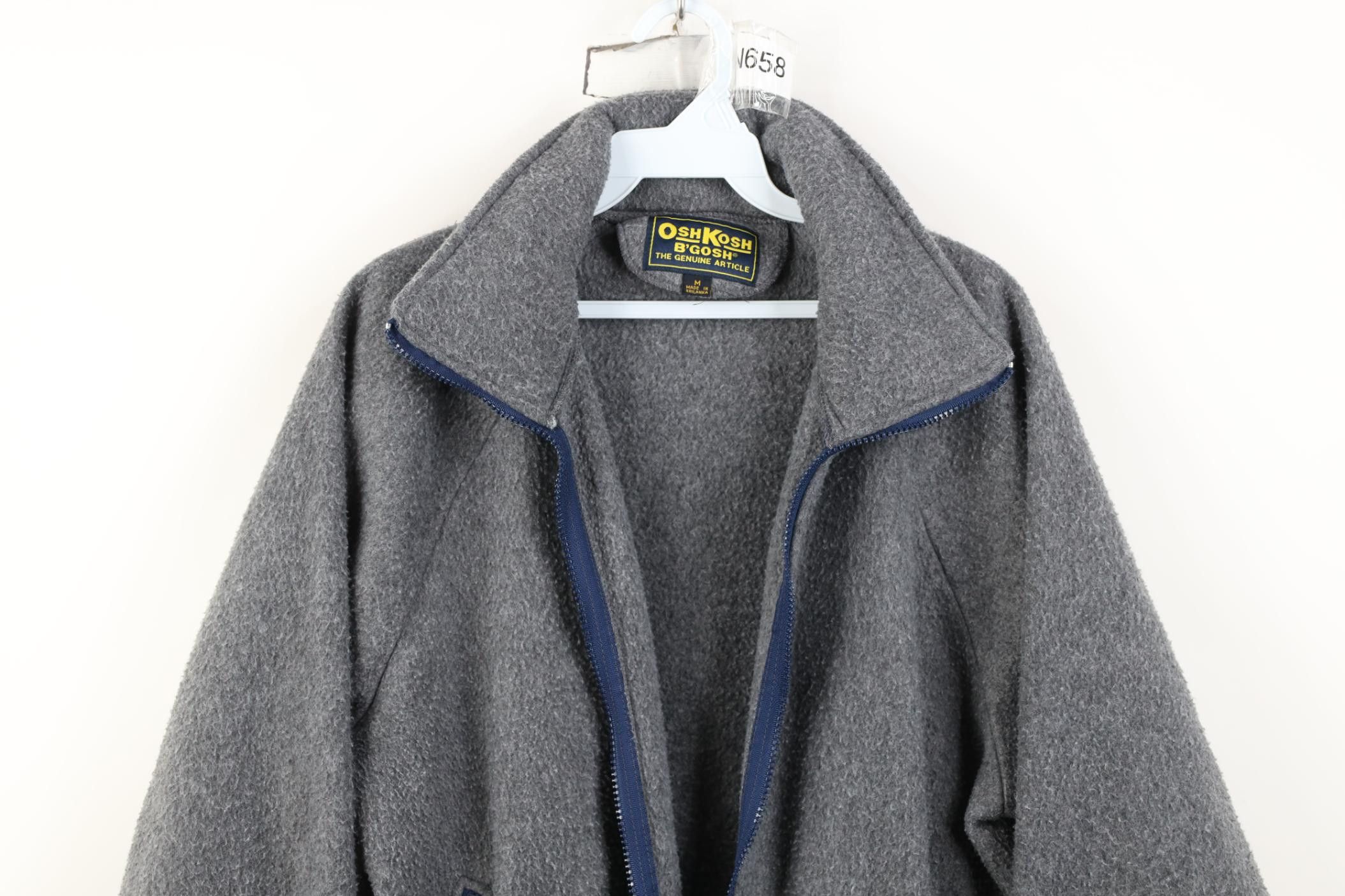 Vintage AS IS Vintage 90s OshKosh B'Gosh Fleece Jacket Gray Blue Size US M / EU 48-50 / 2 - 2 Thumbnail