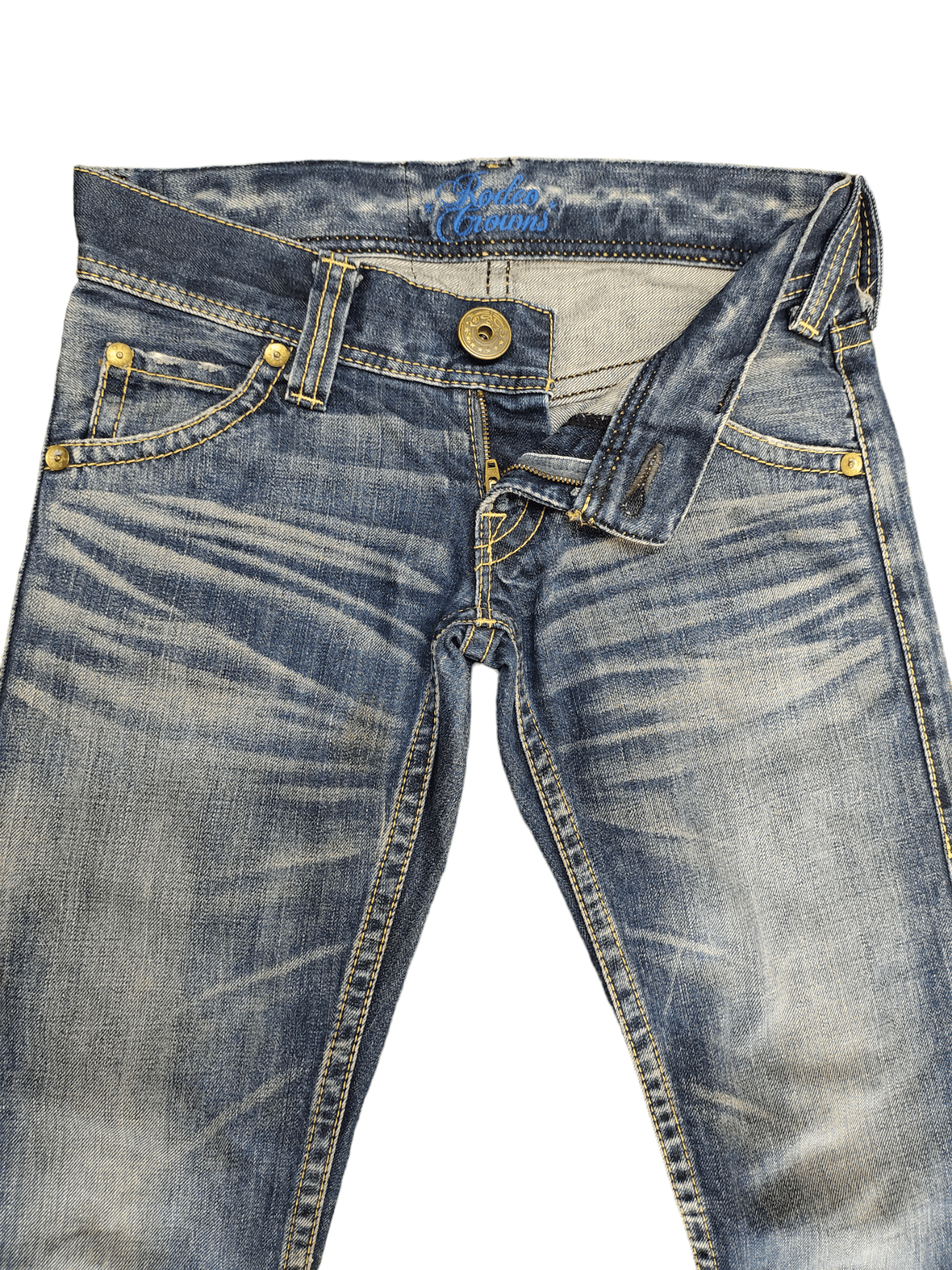 If Six Was Nine Flare Jeans Rodeo Crowns Spiral Cut Faded Low Rise Boot Cut Size US 27 - 10 Thumbnail