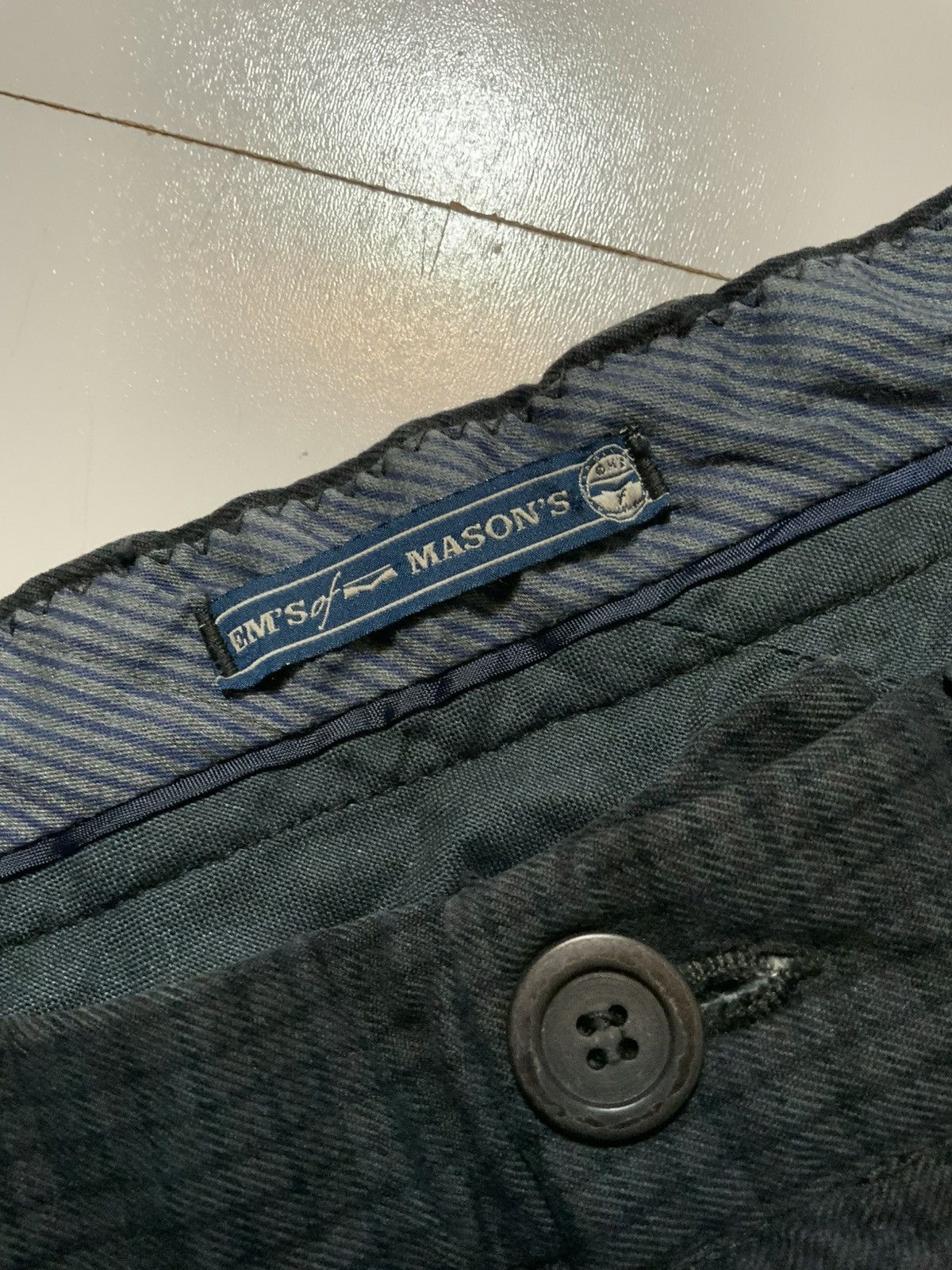 Mason's $350 Em’s Of Mason’s Italy Grid Plaid Chino Straight Pants Size US 36 / EU 52 - 5 Thumbnail