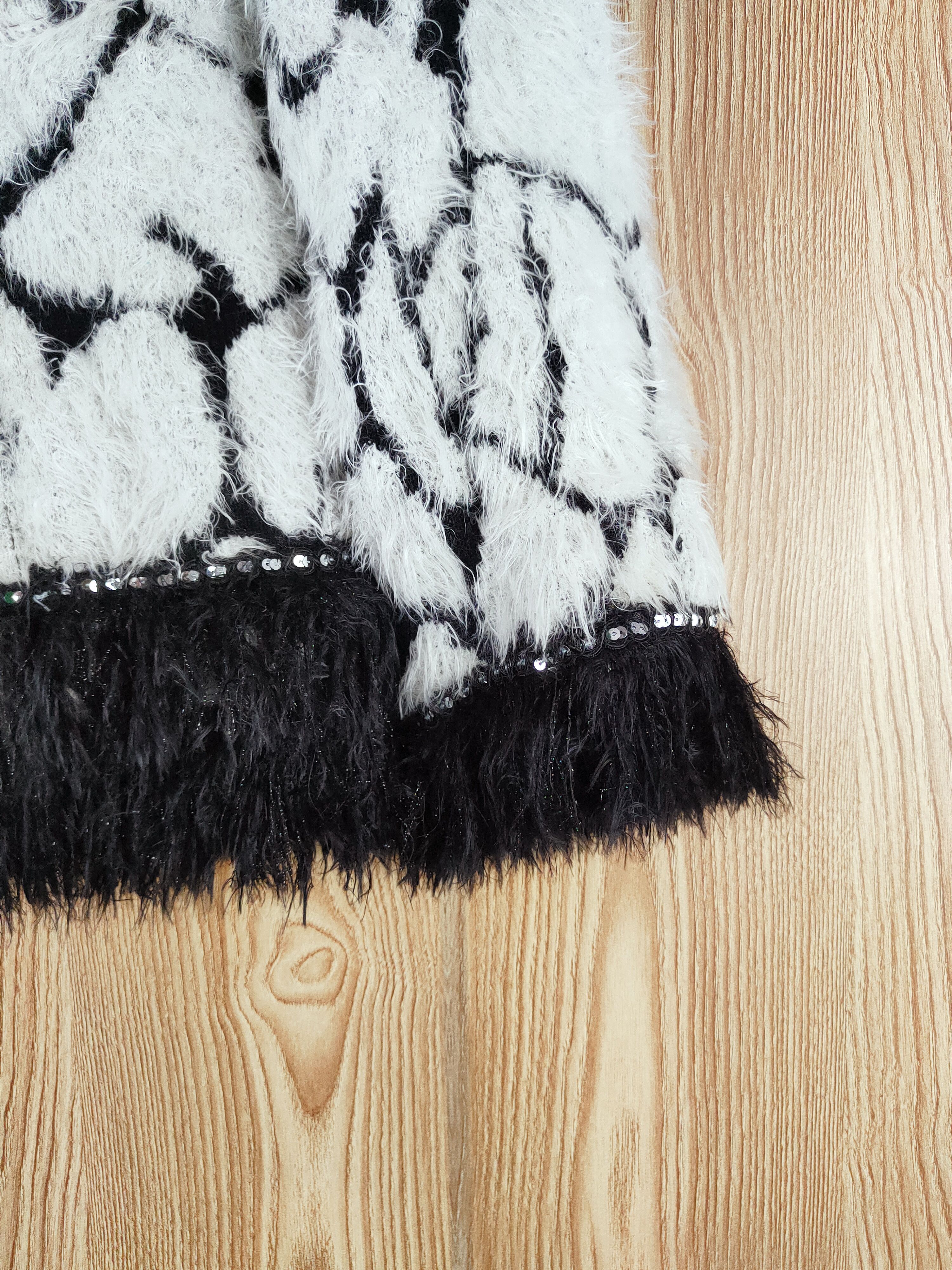Japanese Brand × Vintage Super luxury Rare - GK Black White Fur Mohair Jackets Size M / US 6-8 / IT 42-44 - 6 Thumbnail