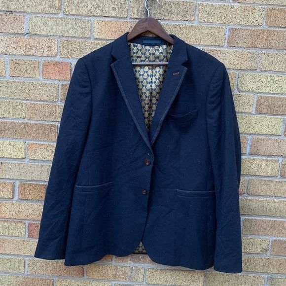 image of Ted Baker London Jacket Blazer Size 6 Blue, Men's