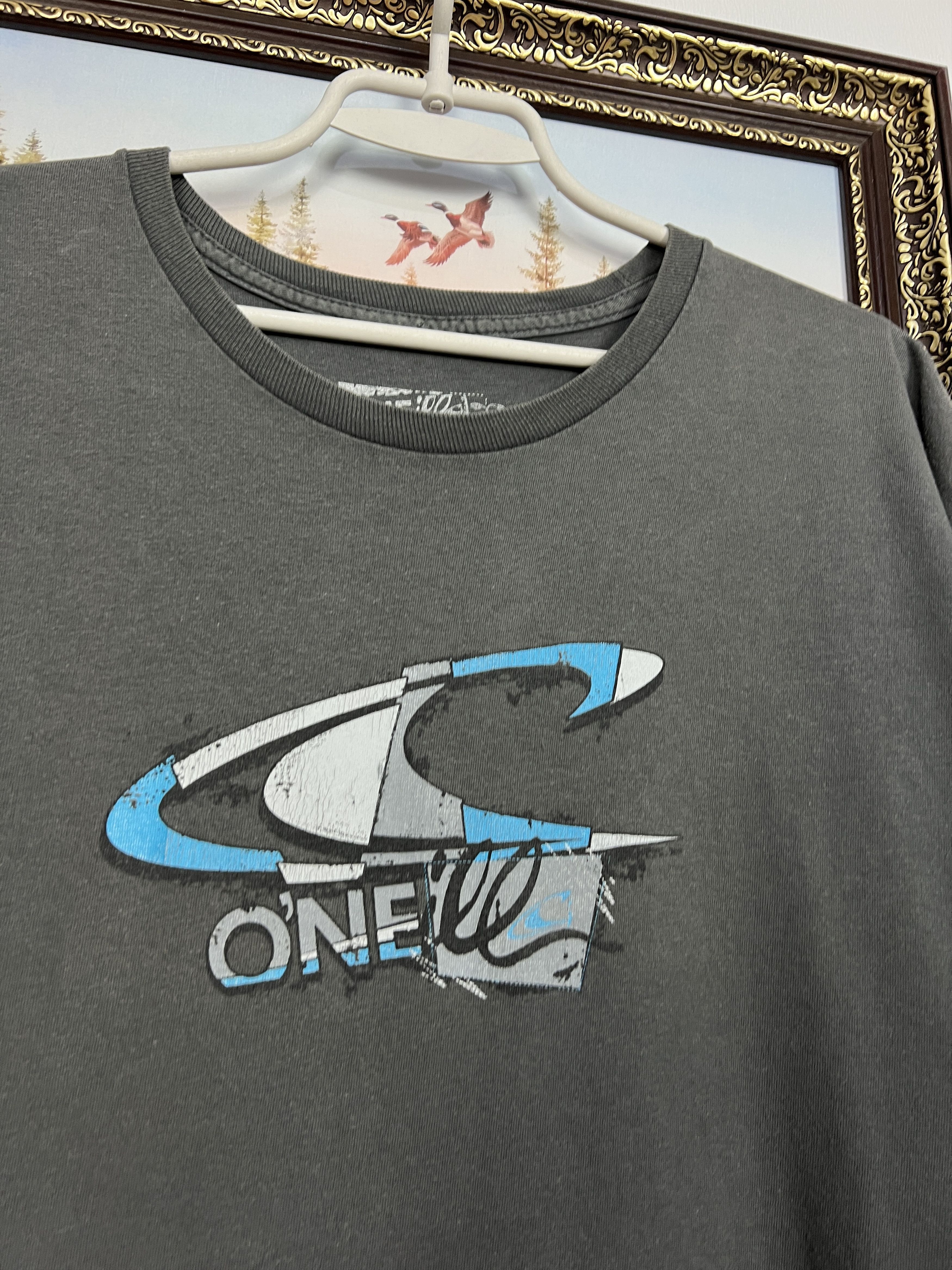 O'Neill Vintage Gray Graphic Tee Shirt Over Print Big Logo Rare Size US L / EU 52-54 / 3 - 3 Thumbnail