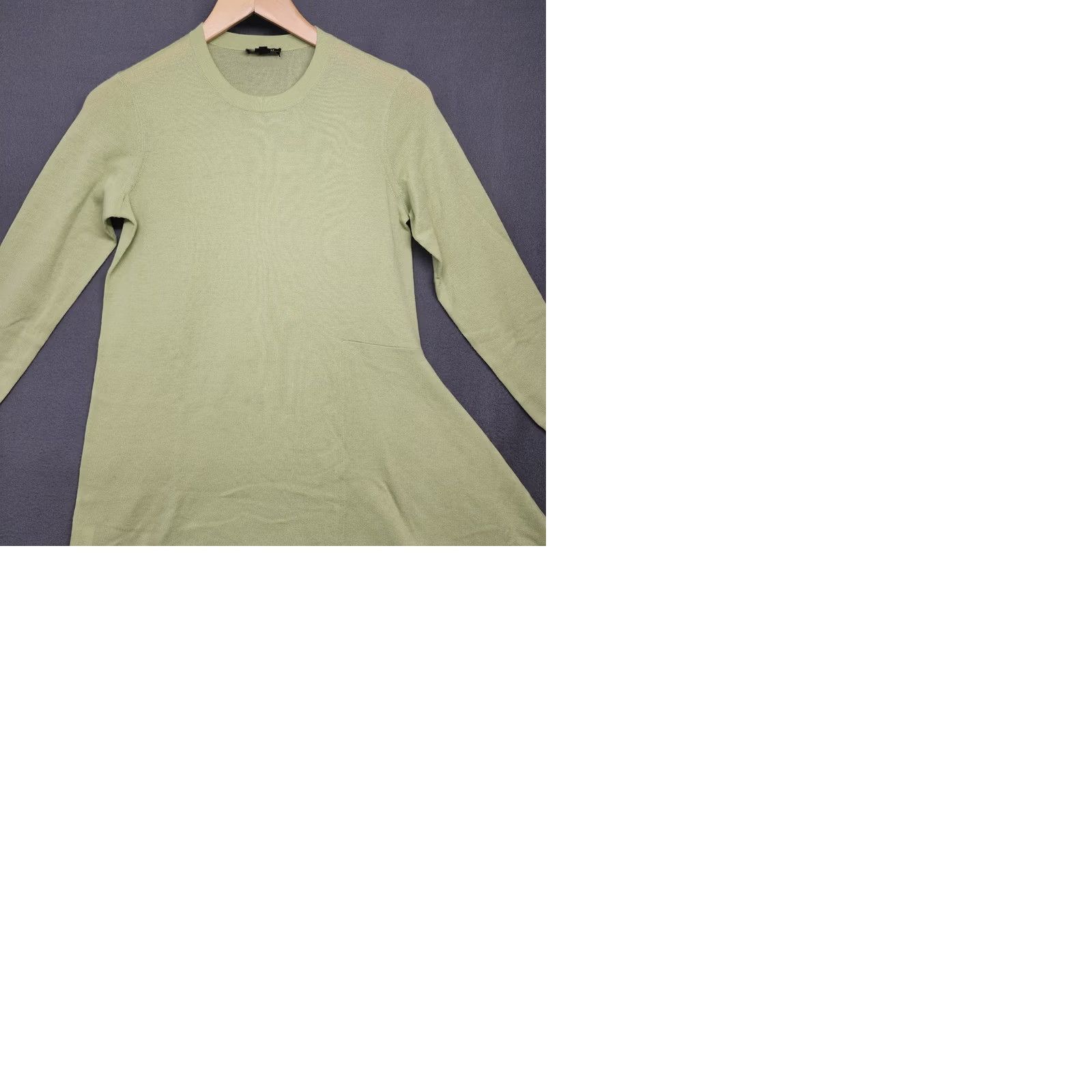 Vintage VINTAGE Worth New York Top Womens XP 100% Wool Lightweight Sweater Asymmetric Hem XS Petite Green Long Sleeve Crew Neck Pullover Dry Clean Only Womens Size XS / US 0-2 / IT 36-38 - 9 Thumbnail