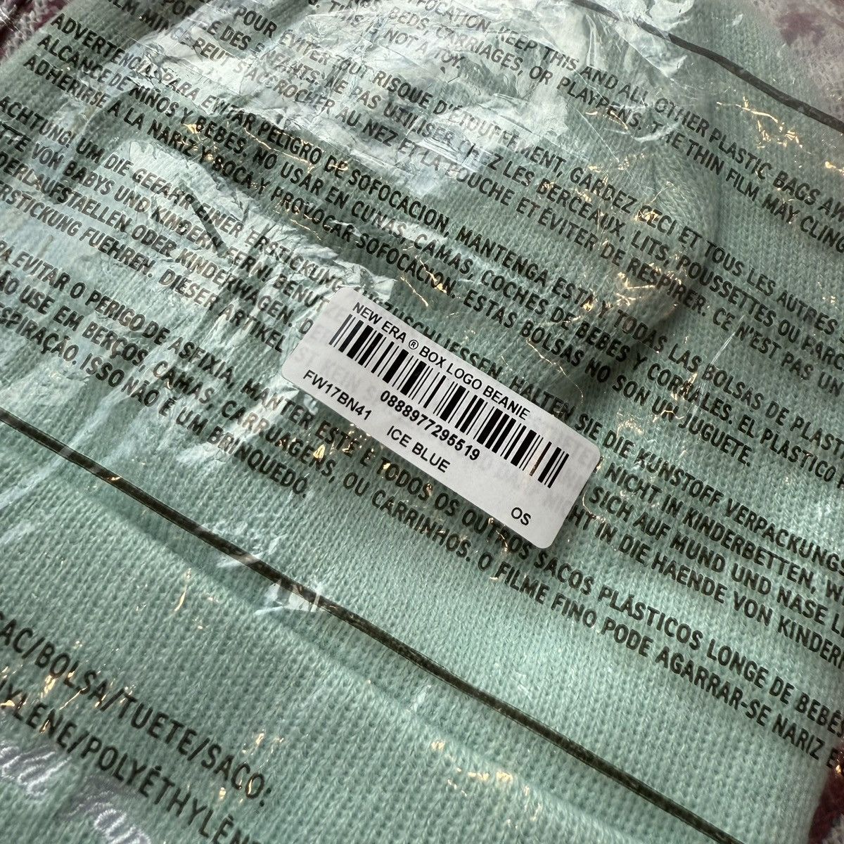 New Era × Supreme FW17 Supreme New Era Box Logo Beanie Ice Blue Size ONE SIZE - 11 Thumbnail