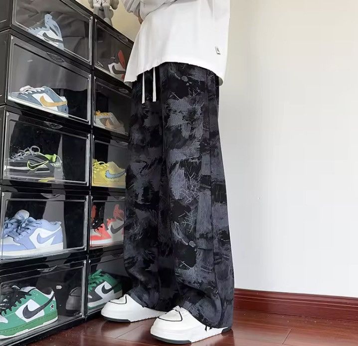 Jean Korean Style Tie-dye Print Casual Pants Size US 33 - 3 Thumbnail