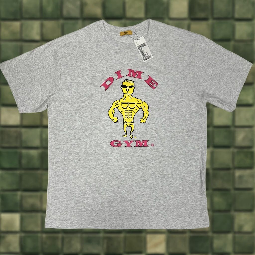 Dime Dime Gym Shirt XL Gray Classic Skateboarding Golds Gym Style Tee FA22 D2 Brand New Size US XL / EU 56 / 4 - 1 Thumbnail