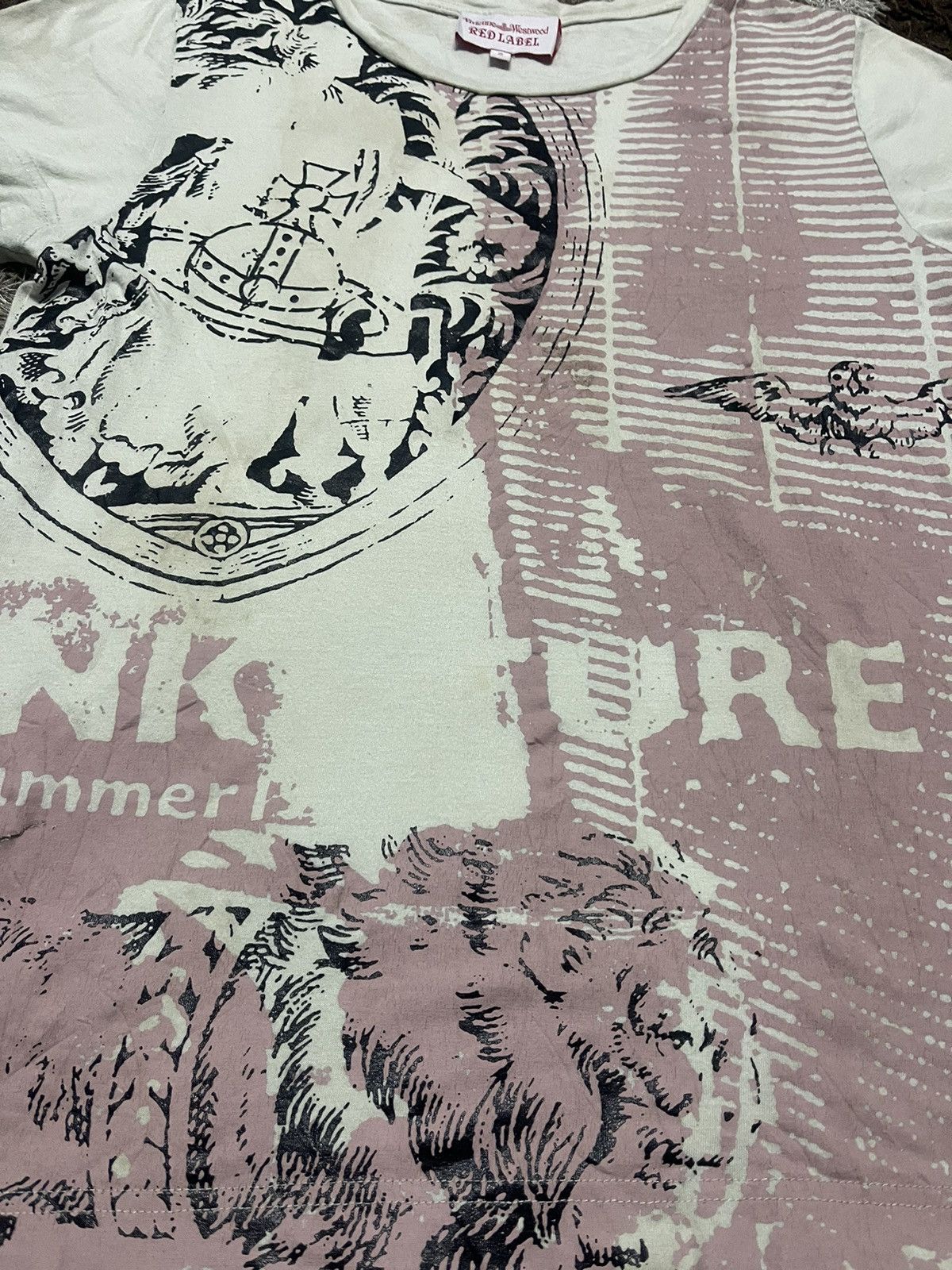 Vivienne Westwood VIVIENNE WESTWOOD RED LABEL TEE PUNKATURE ORB STRIPE PINK Size M / US 6-8 / IT 42-44 - 2 Thumbnail