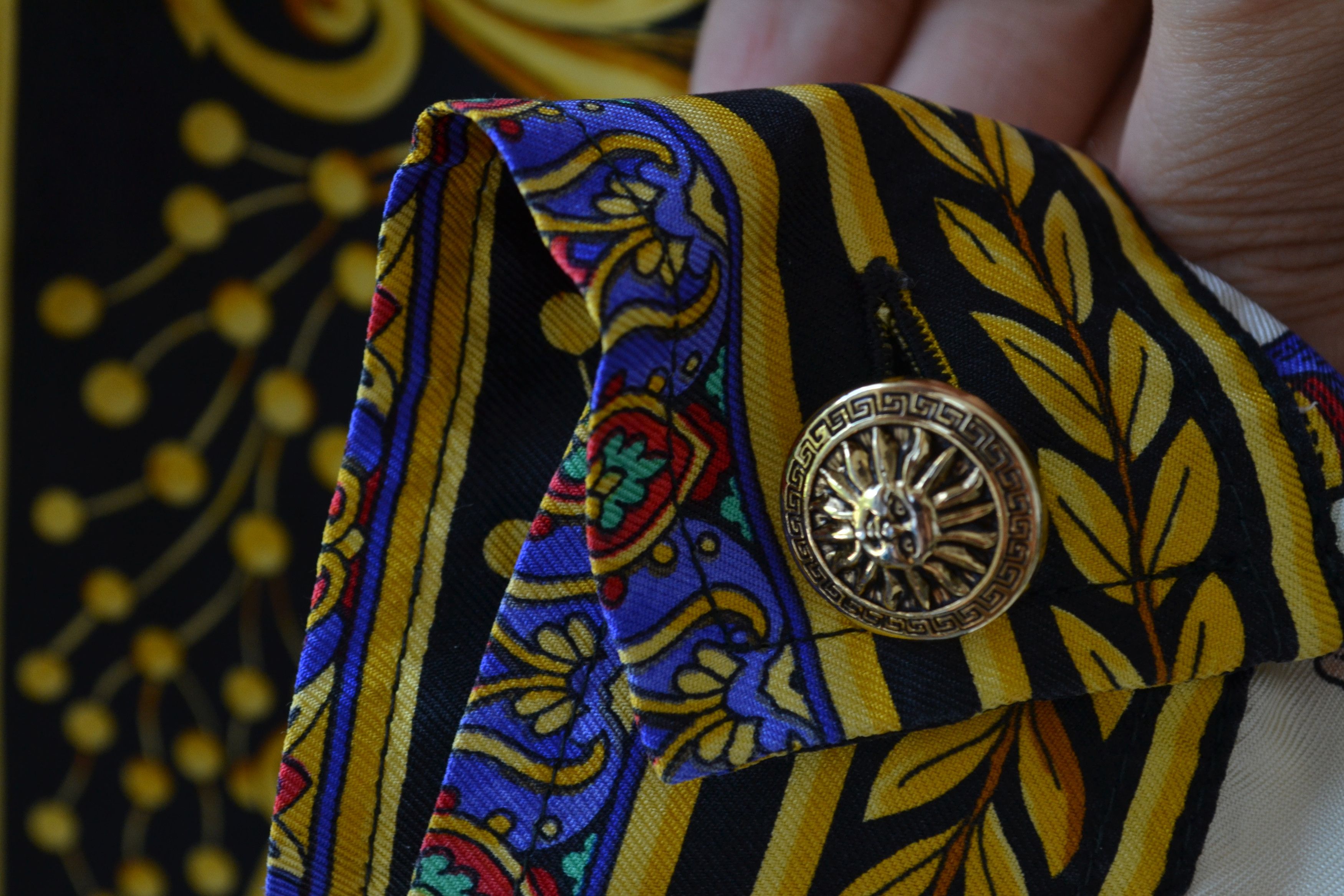 Versace VERSACE Shirt Silk Long Sleeve Baroque Printed Vintage Size US S / EU 44-46 / 1 - 7 Thumbnail
