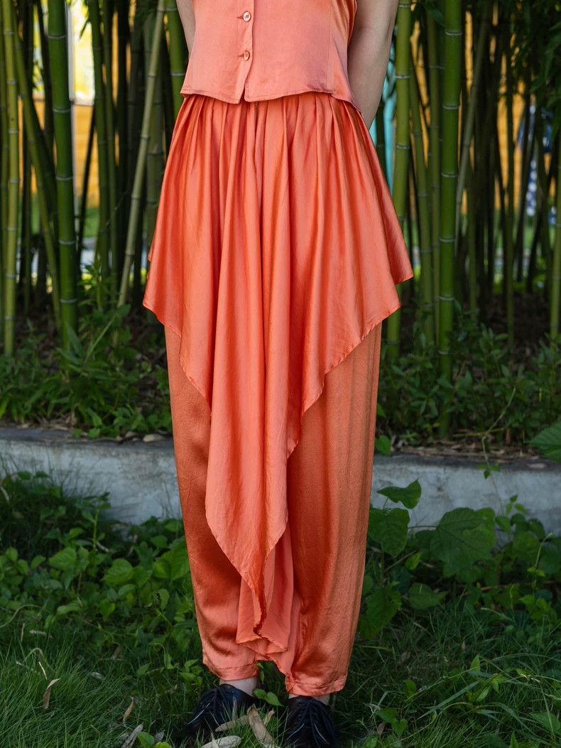 Kenzo KENZO Orange pink elegant silk set vintage Size XS / US 0-2 / IT 36-38 - 1 Thumbnail