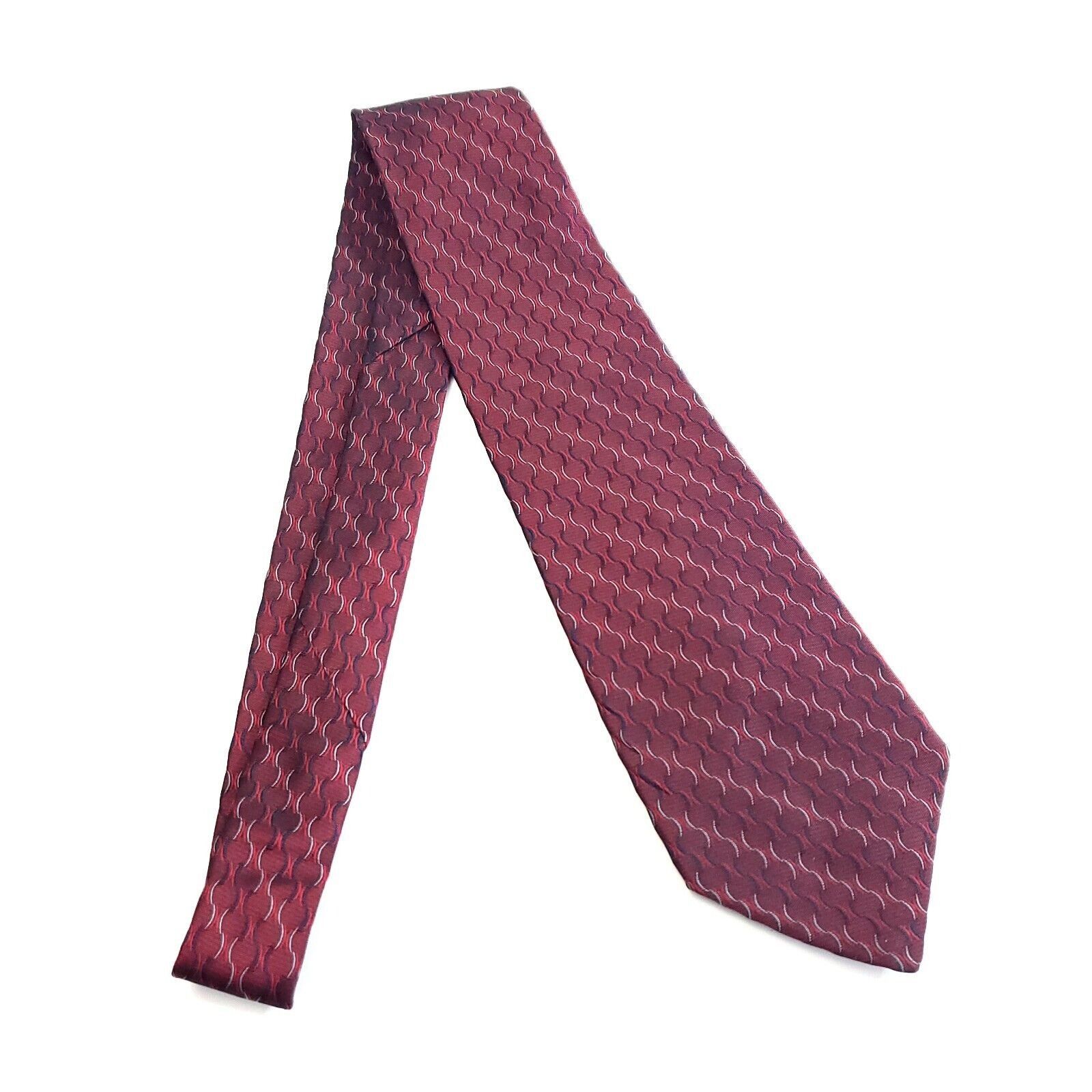 Jones New York Jones New York Metallic Red Geometric Woven Silk Tie Size ONE SIZE - 6 Thumbnail