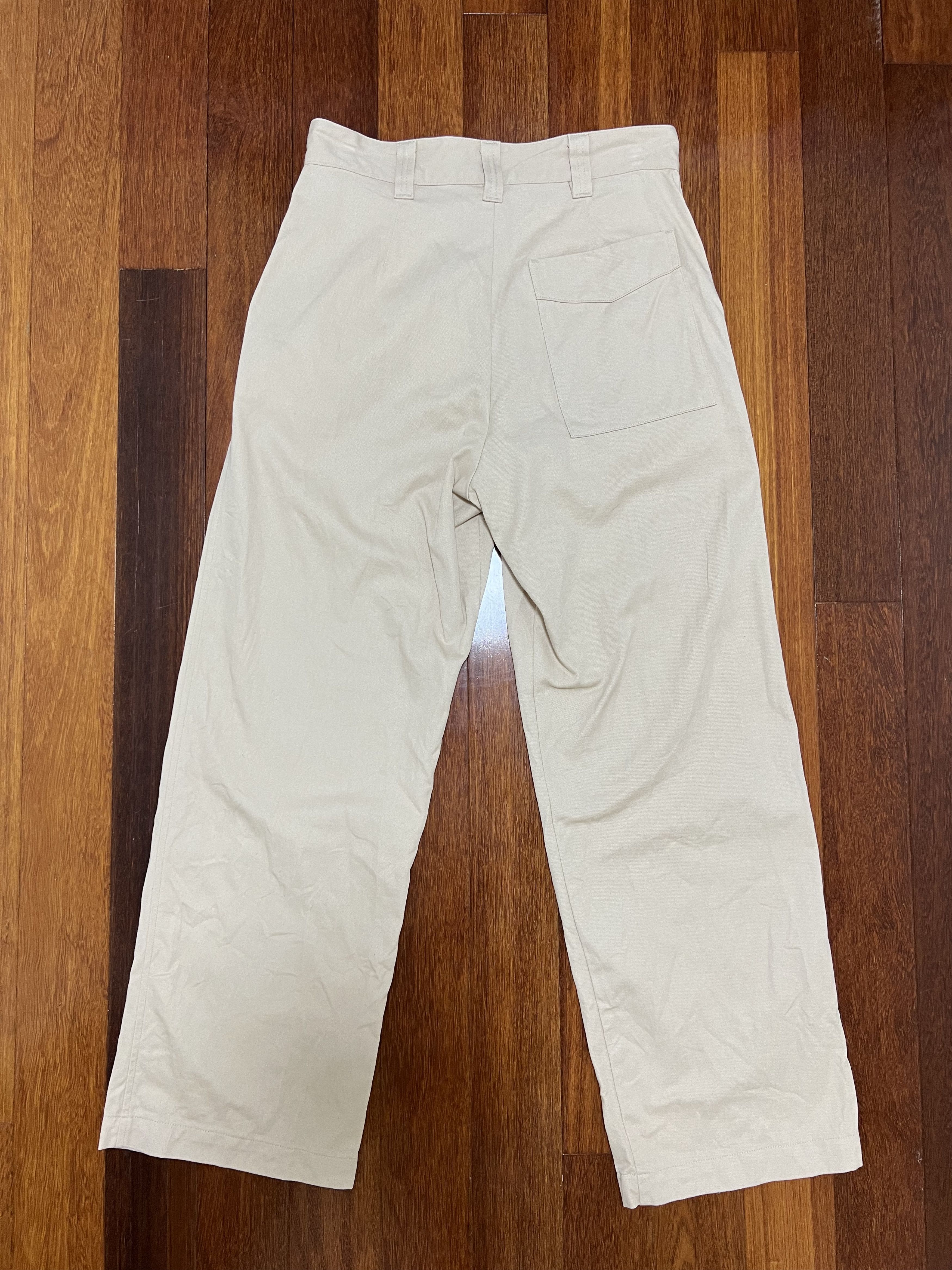 Other 💚 Thom Morison Wide Classic Pant Ecru Small NEW Size US 32 / EU 48 - 2 Thumbnail