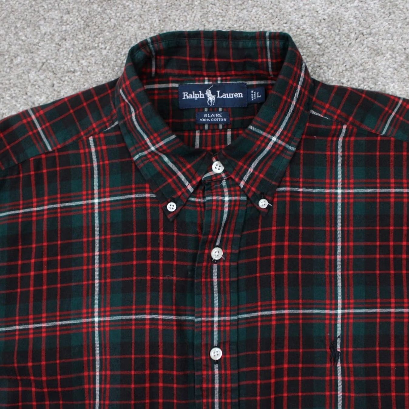 Ralph Lauren Ralph Lauren Shirt Mens Large Red/Black Plaid Cotton Button Down Long Sleeve Size US L / EU 52-54 / 3 - 5 Thumbnail