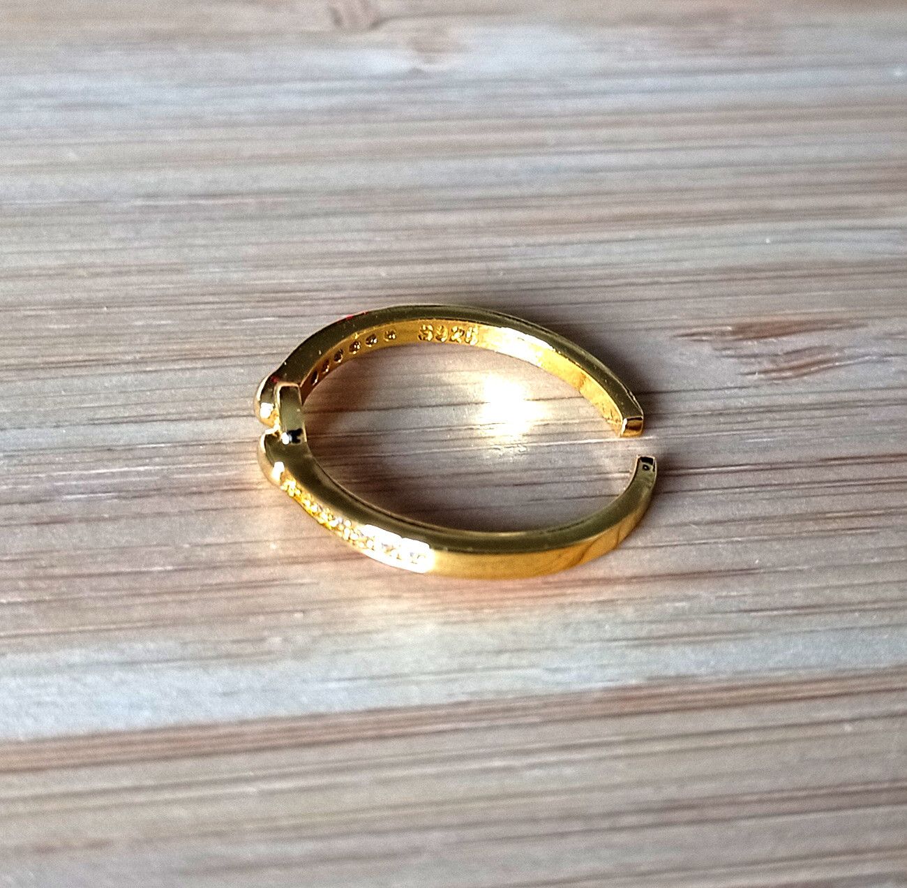 Vintage Stunning Tiny O-Link Clear Zircon Gems Silver Gold Ring Size ONE SIZE - 6 Thumbnail