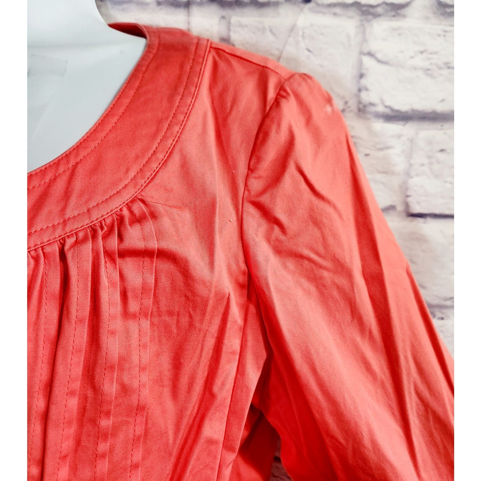 Other Talbots Orange Pleated Front Button Up Blazer 14 Size XL / US 12-14 / IT 48-50 - 4 Thumbnail