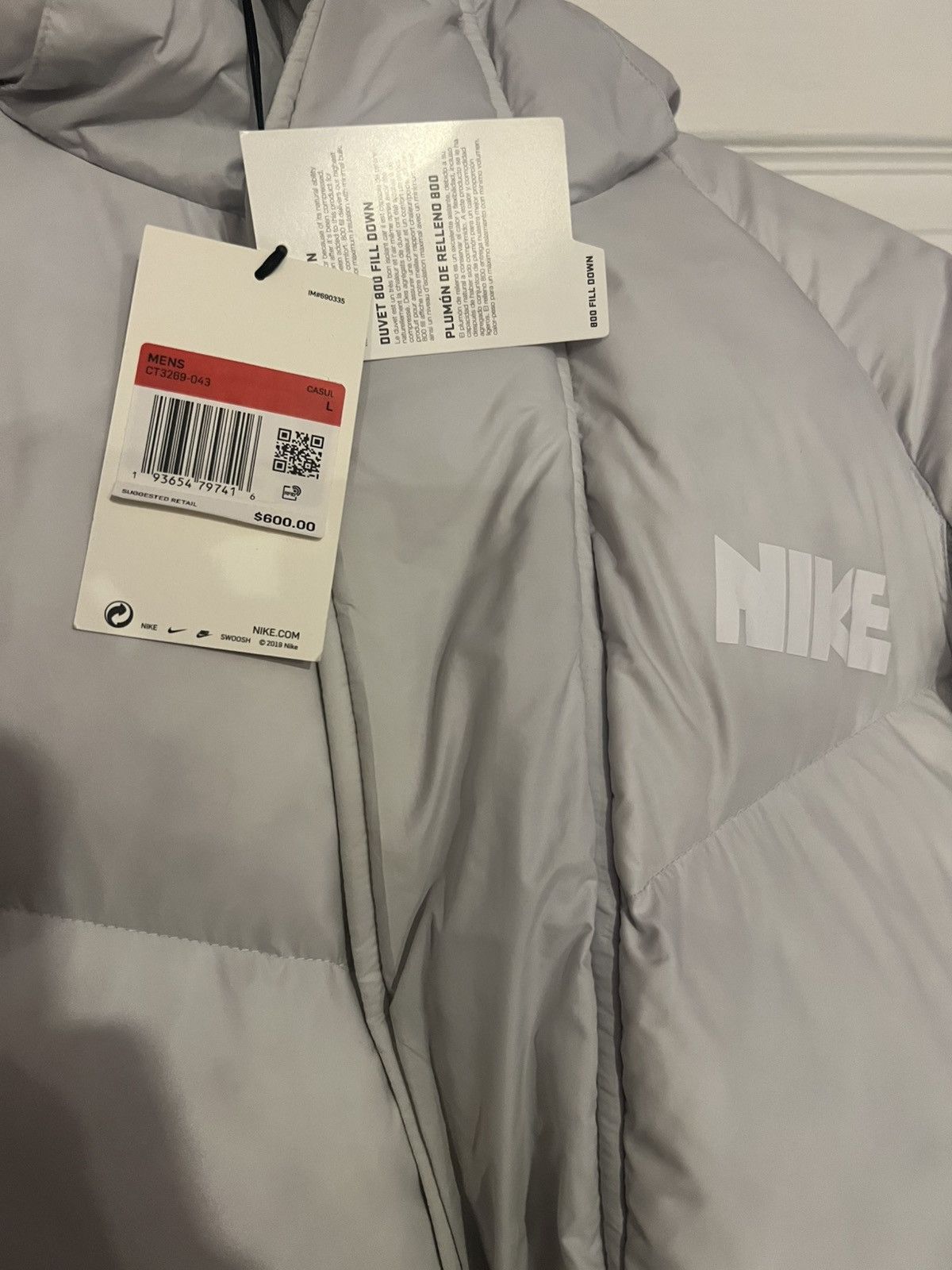 Nike Nike Sacai Parka Jacket. White/ Grey. Large. Brand New Size US L / EU 52-54 / 3 - 4 Thumbnail