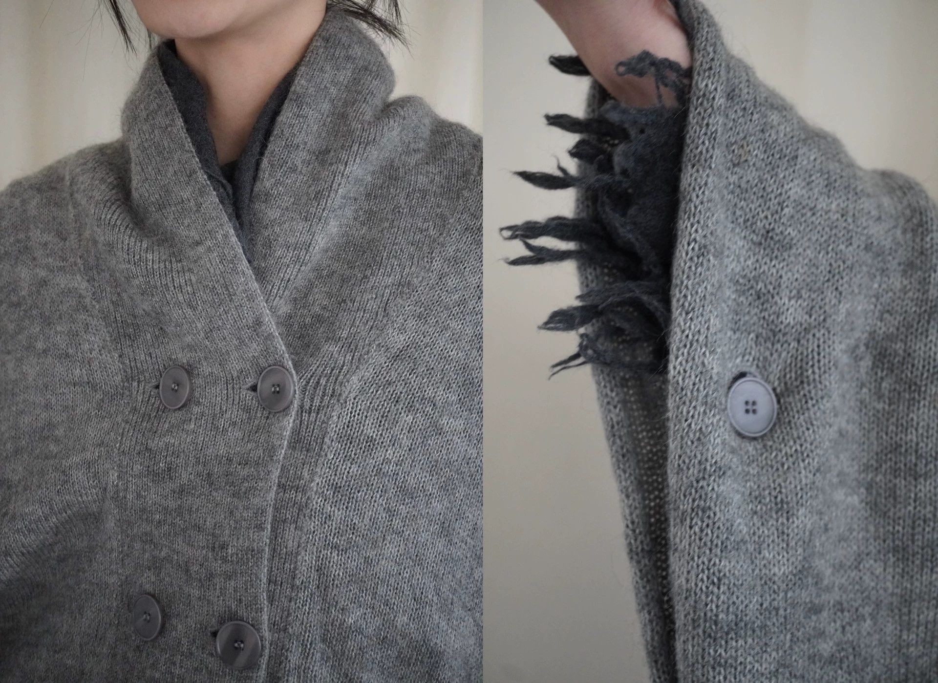 MM6 MM6 2000s Women's Mohair Double-Breasted Caplet Size ONE SIZE - 7 Thumbnail