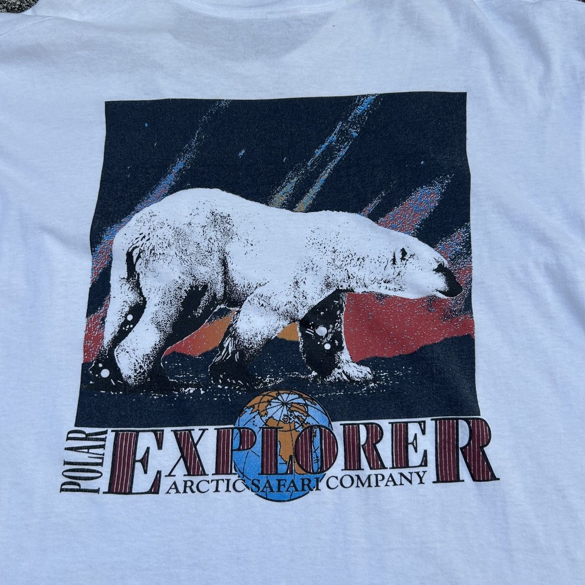 Band Tees × Other × Vintage Vintage 90s Polar Explorer Big Logo White T-shirt Size US M / EU 48-50 / 2 - 18 Thumbnail