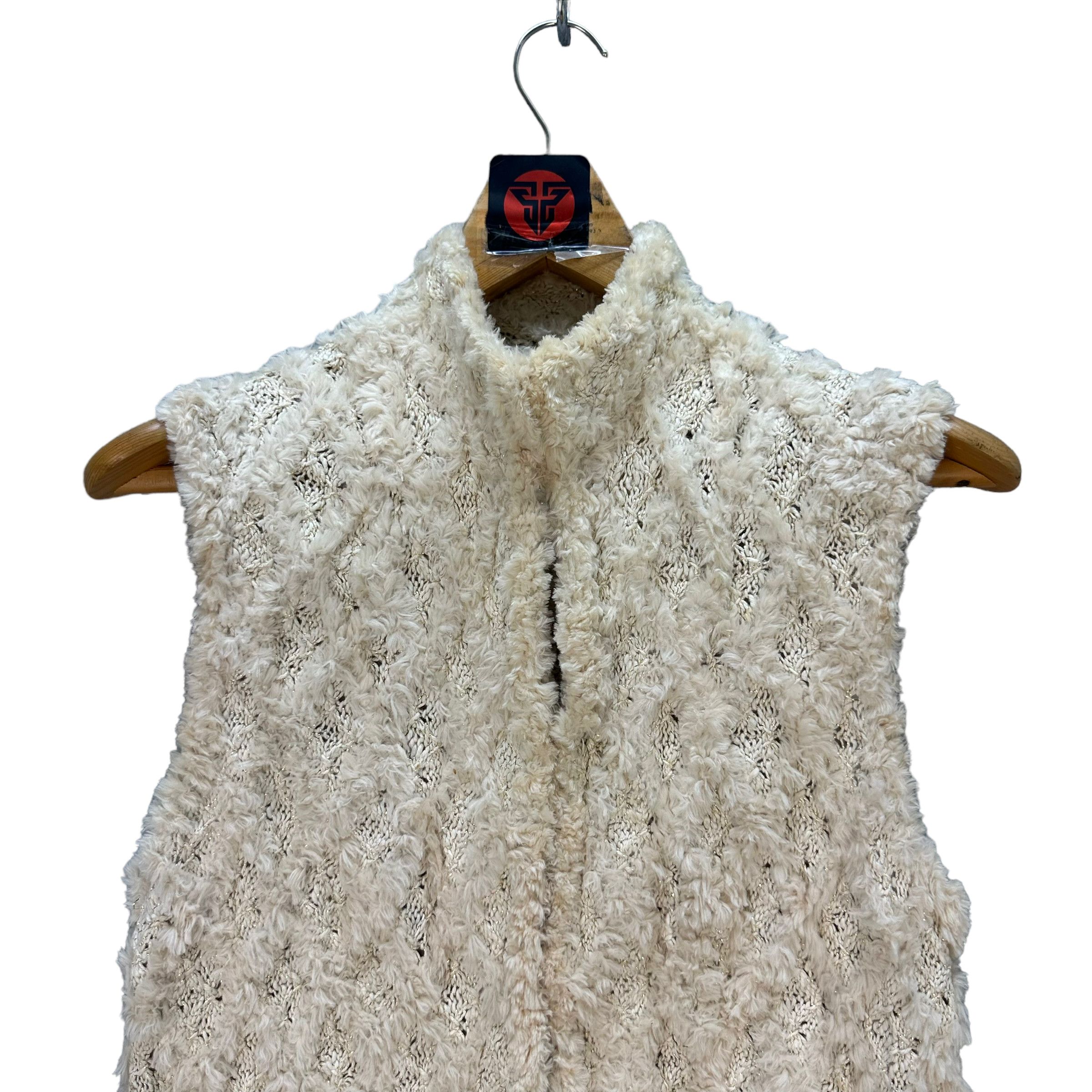 Vintage PAULA LISHMAN LIMITED KNITTED DYED BEAVER FUR VEST #7637-159 Size S / US 4 / IT 40 - 2 Thumbnail