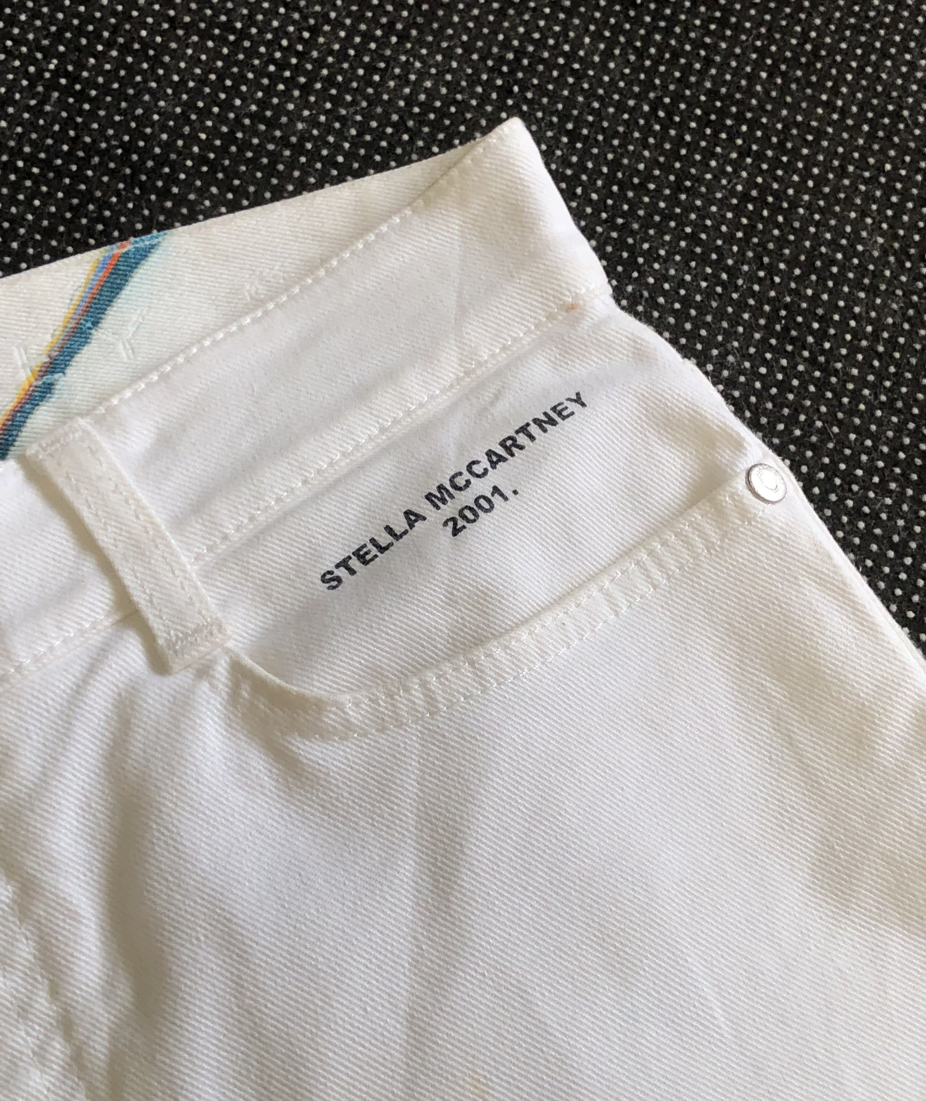 Stella McCartney SS21 SKINNY MARBLED BOYFRIEND WHITE JEANS Size 28" / US 6 / IT 42 - 7 Thumbnail