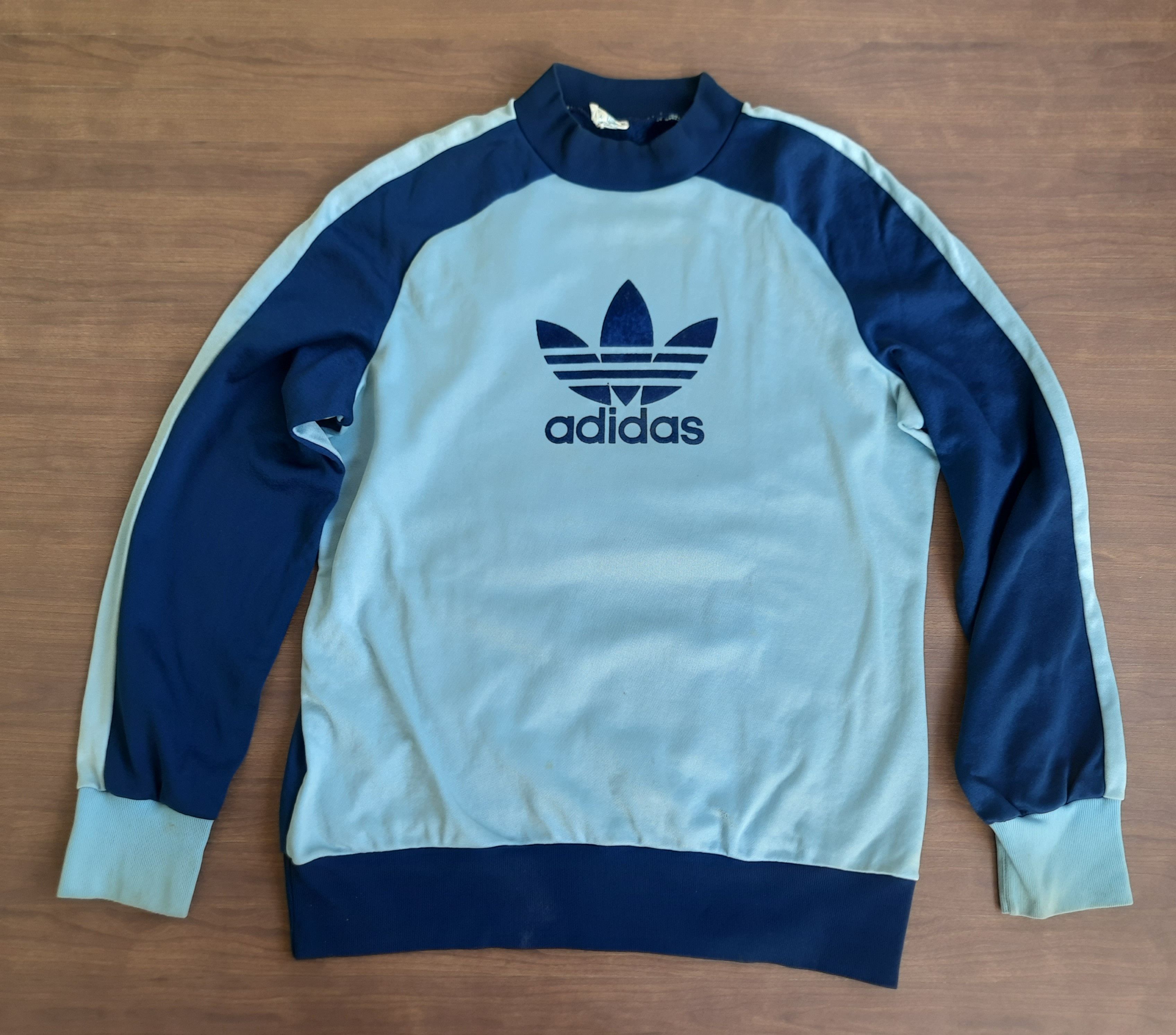 Adidas Vintage 80s Adidas Big Logo Jersey Sweatshirt Size US L / EU 52-54 / 3 - 1 Thumbnail