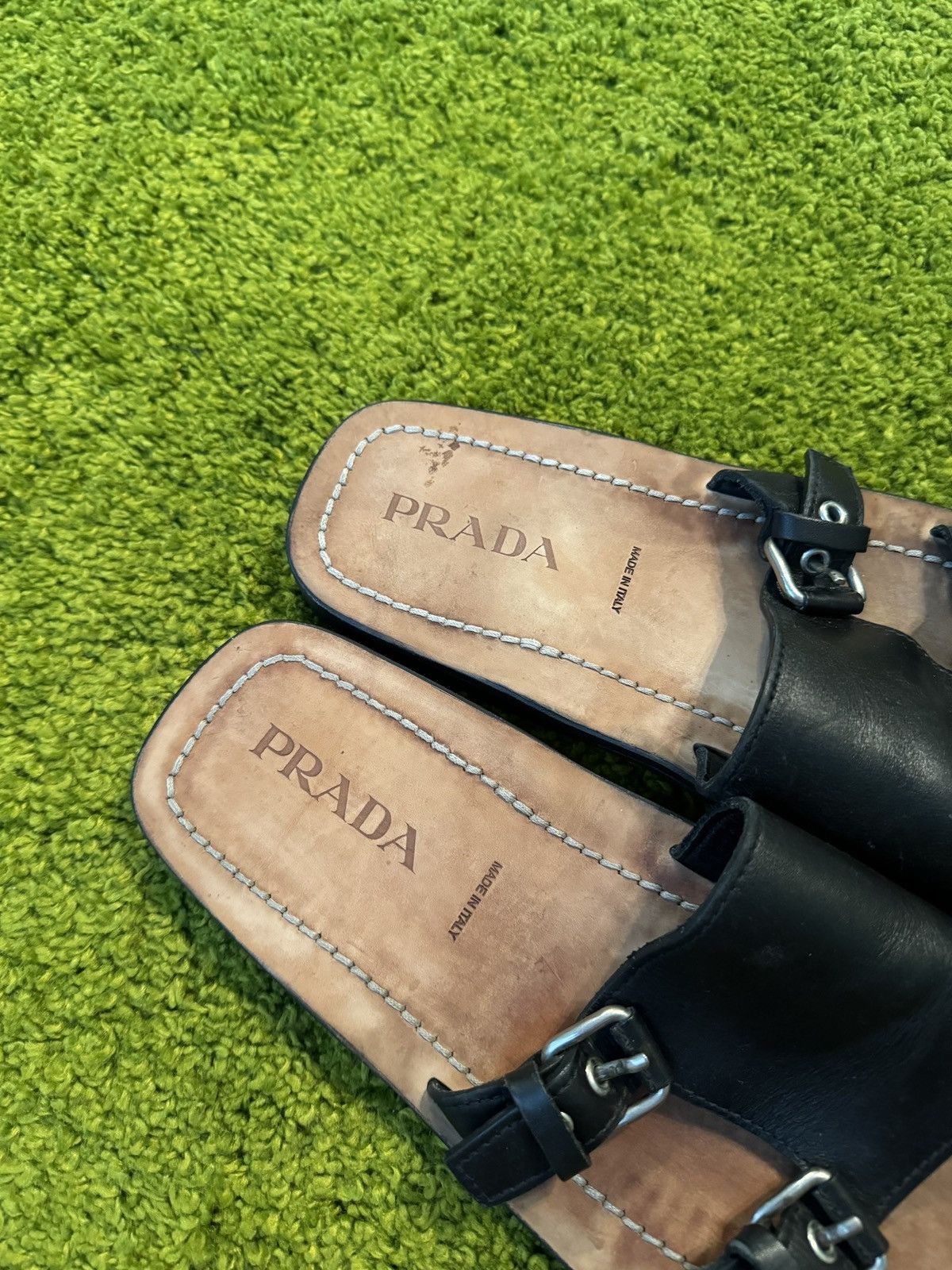 Prada Prada avant garde leather sandals flip flops Size US 9.5 / EU 42-43 - 3 Thumbnail