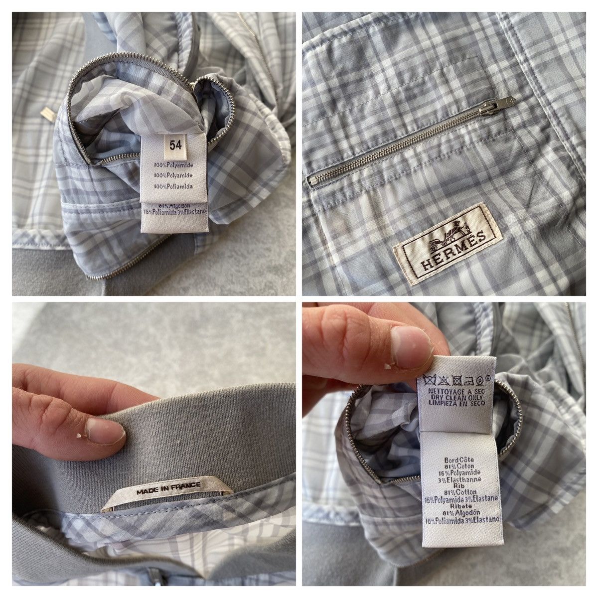 Hermes Vintage Hermès Check Pattern Bomber Jacket Plaid Lightweight Size US L / EU 52-54 / 3 - 12 Thumbnail