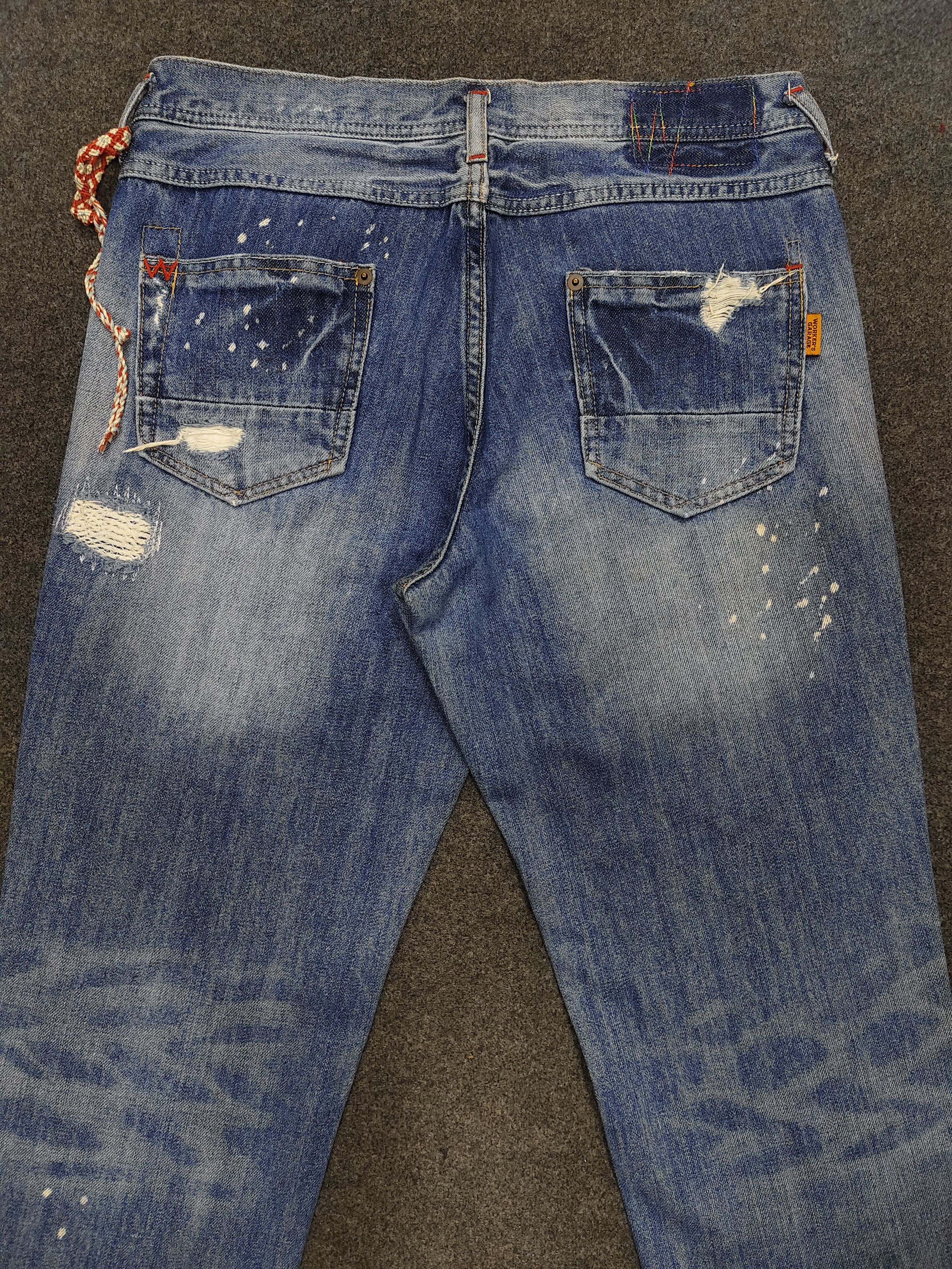Japanese Brand 🔥Worker's Garage 🇯🇵 Pacthwork Ripped Jeans Size 30" / US 8 / IT 44 - 4 Thumbnail
