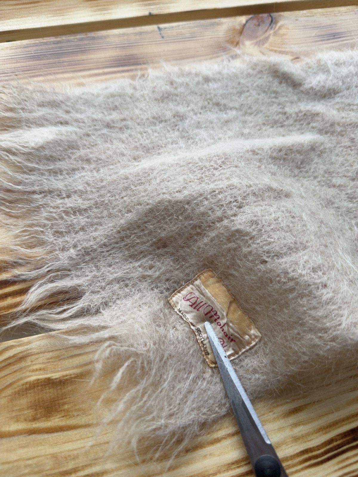 Japanese Brand Retro 80s Rare Vintage All Mohair Plus Scotland Fuzzy Scarf Size ONE SIZE - 3 Thumbnail
