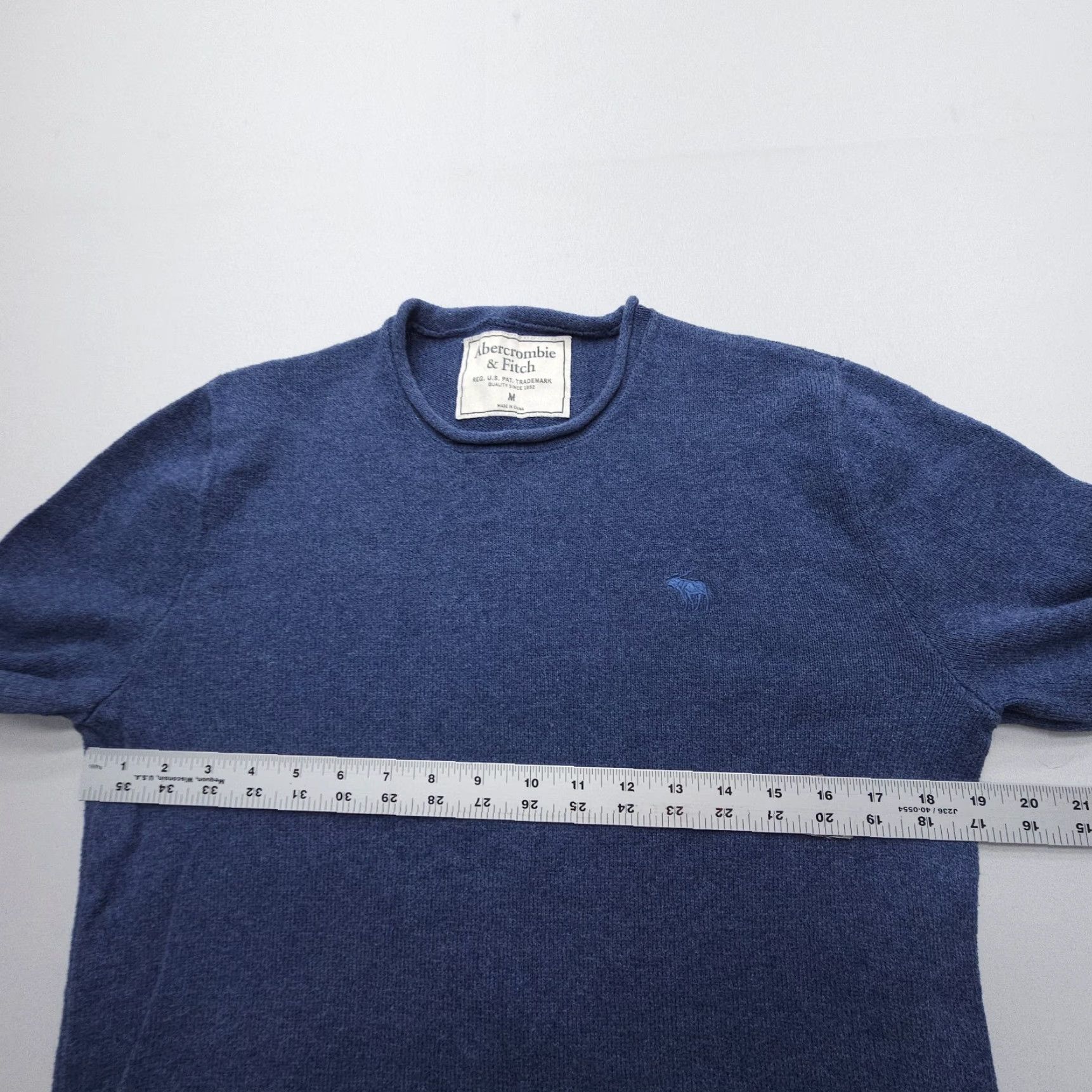 Abercrombie & Fitch VINTAGE Abercrombie & Fitch Roll Neck Sweatshirt Mens M Cotton Blue Logo Pullover Slim 90s USA Mens Size US M / EU 48-50 / 2 - 6 Thumbnail