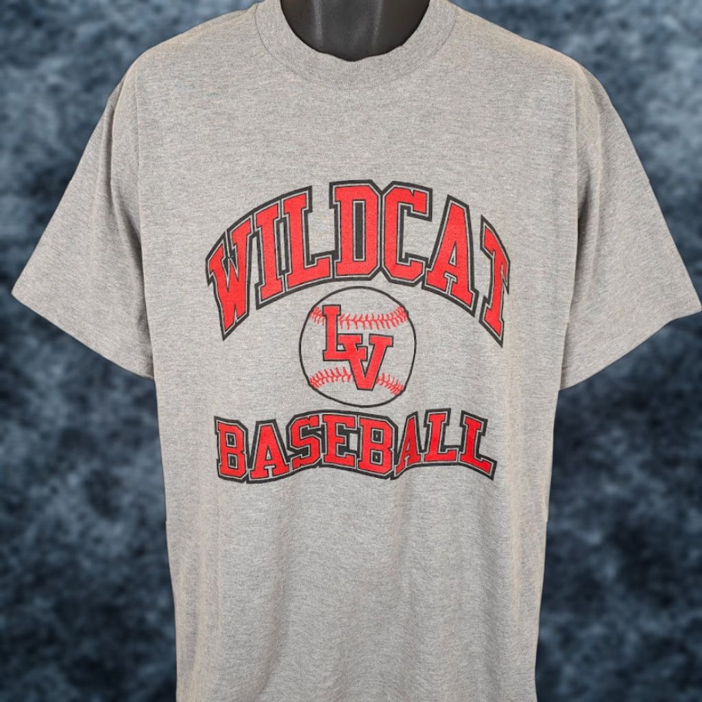 Jerzees VINTAGE Las Vegas Wildcats Baseball T Shirt Mens Size Large Gray 90s Y2K High School Nike Shirt" Size US L / EU 52-54 / 3 - 1 Thumbnail