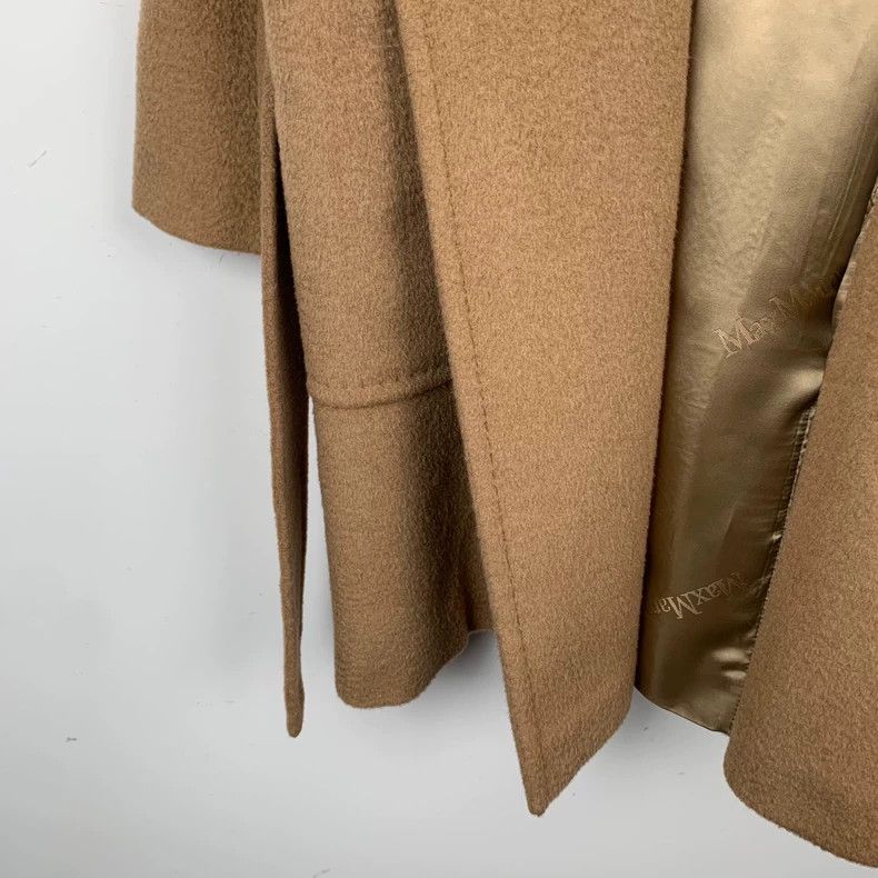 Max Mara Max Mara Brown Camel Hair Belted Hooded Coat Size XXS / US 00 / IT 34 - 4 Thumbnail