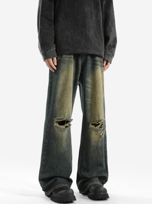 Japanese Brand × Jean Men's American high street distressed washed ripped jeans Size US 32 / EU 48 - 1 Thumbnail