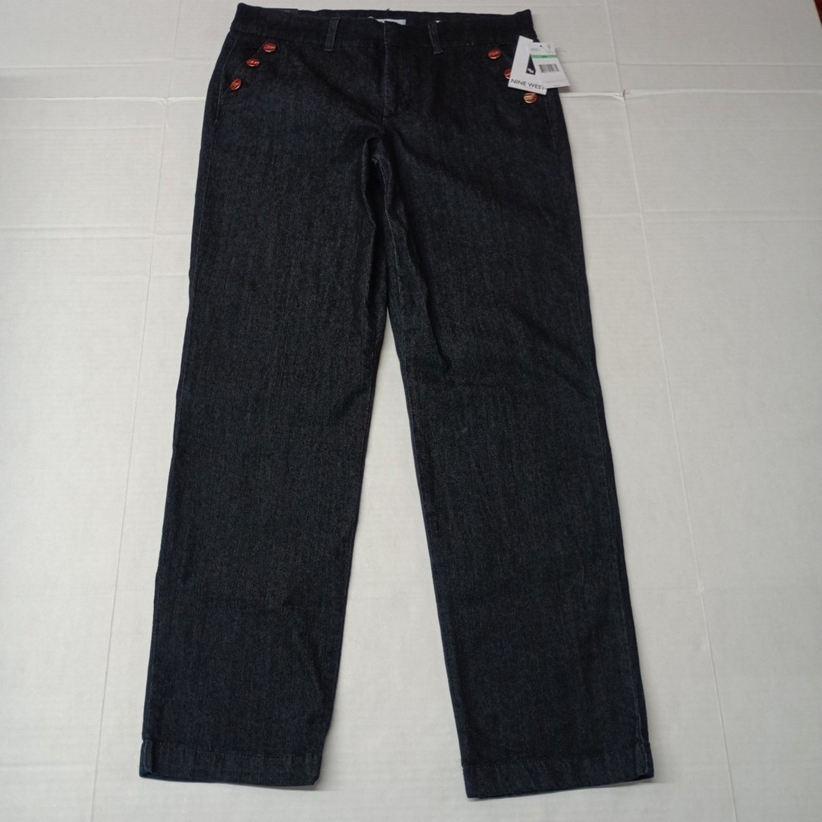 Nine West Nine West Jeans Women's 8 Black Trouser Sailor Nautical Corp Size 30" / US 8 / IT 44 - 1 Thumbnail