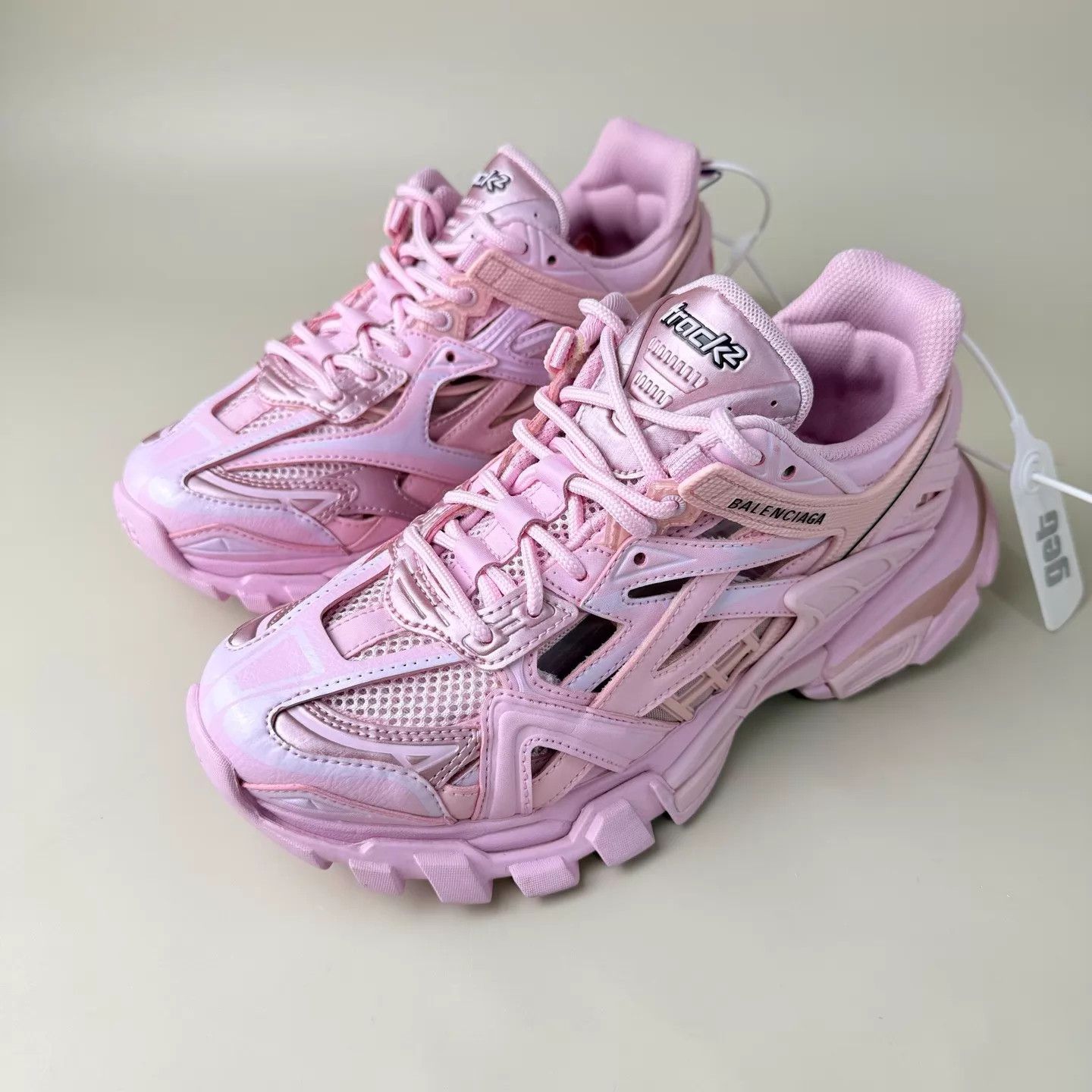 Balenciaga Balenciaga Track 2.0 White/Pink Lace-up Sneakers 37 New Size US 6.5 / IT 36.5 - 1 Thumbnail